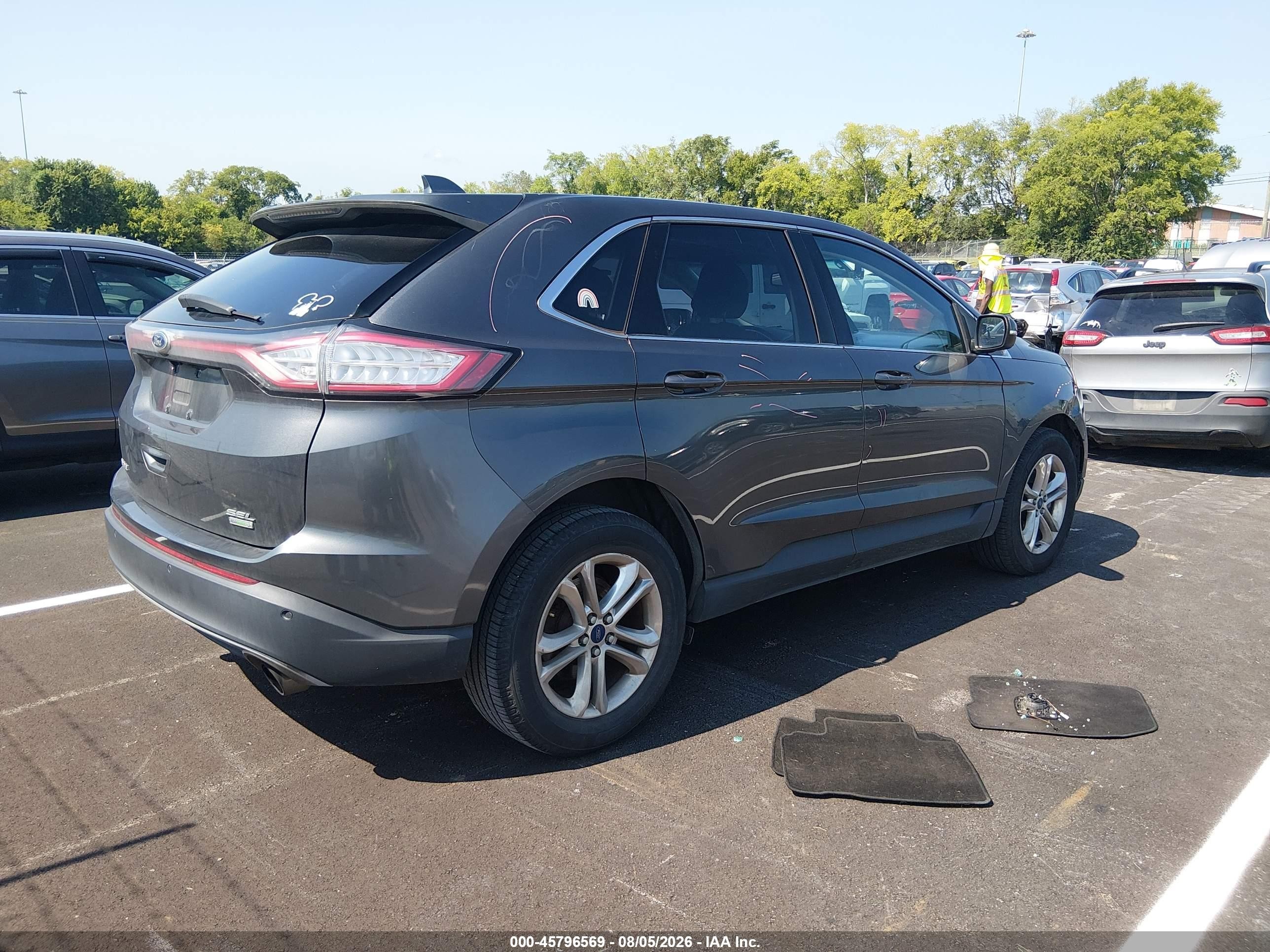2015 Ford Edge Sel Gray vin: 2FMTK3J93FBB79465