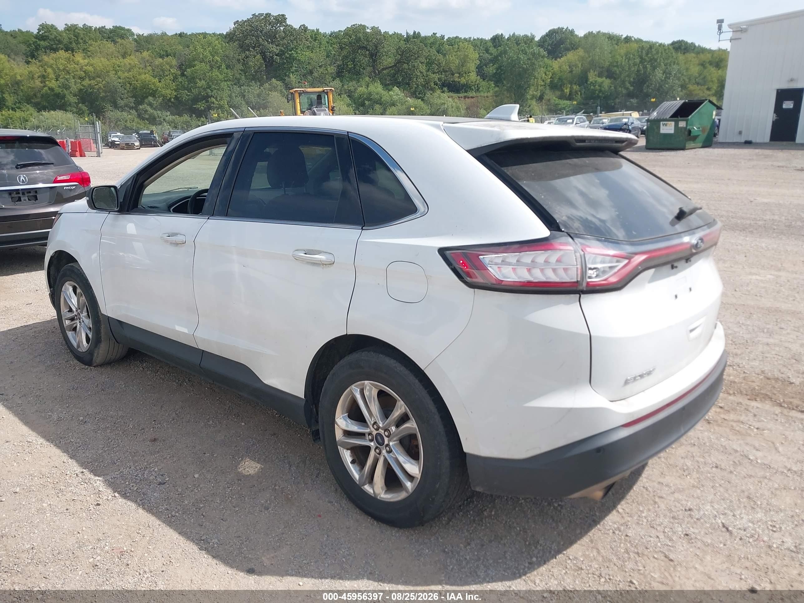 2015 Ford Edge Sel White vin: 2FMTK3J94FBB74095