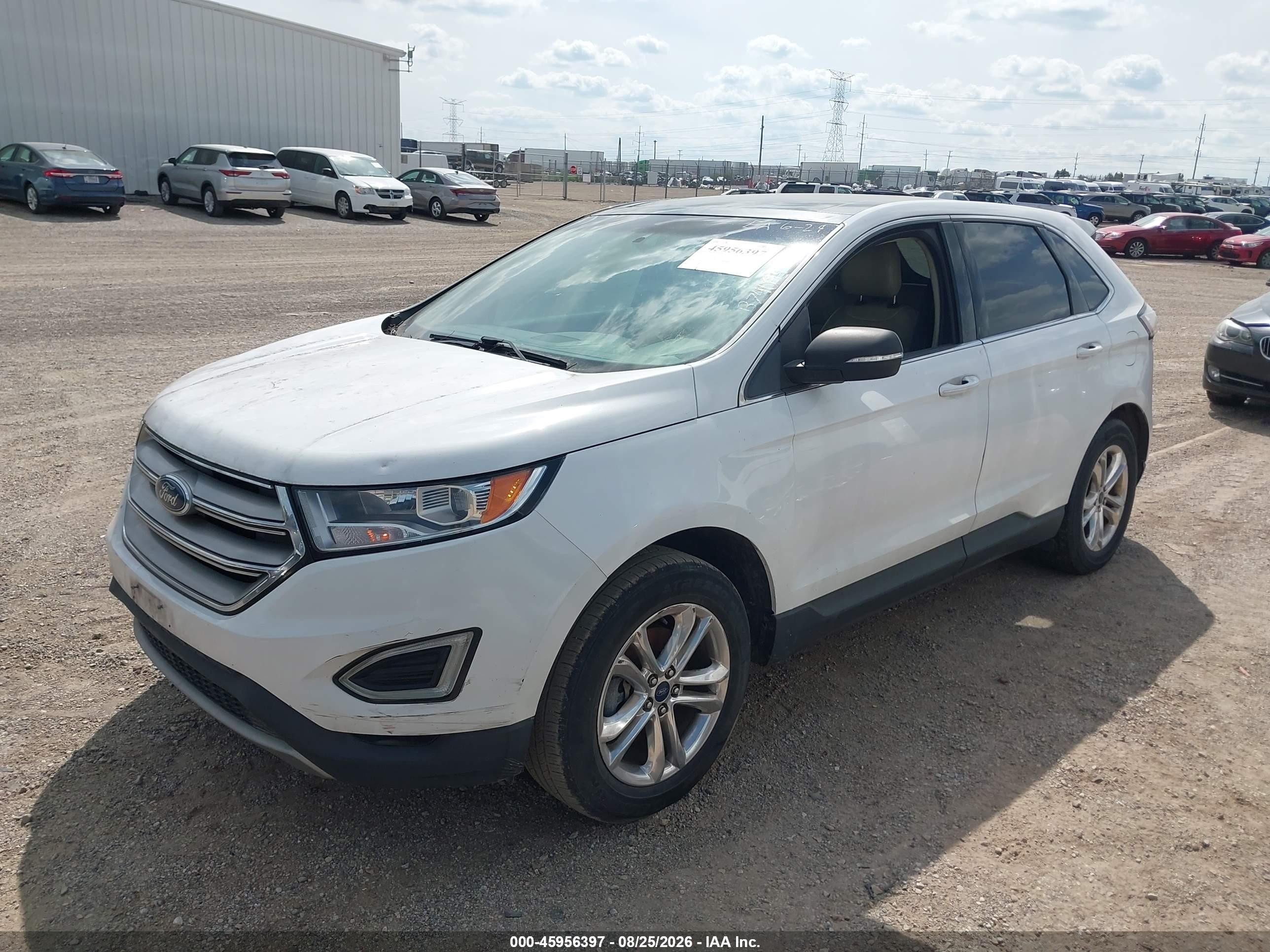 2015 Ford Edge Sel White vin: 2FMTK3J94FBB74095