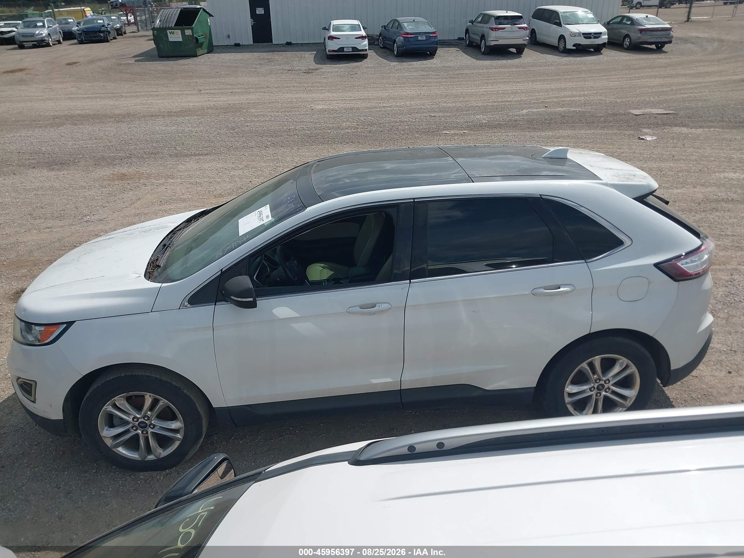 2015 Ford Edge Sel White vin: 2FMTK3J94FBB74095