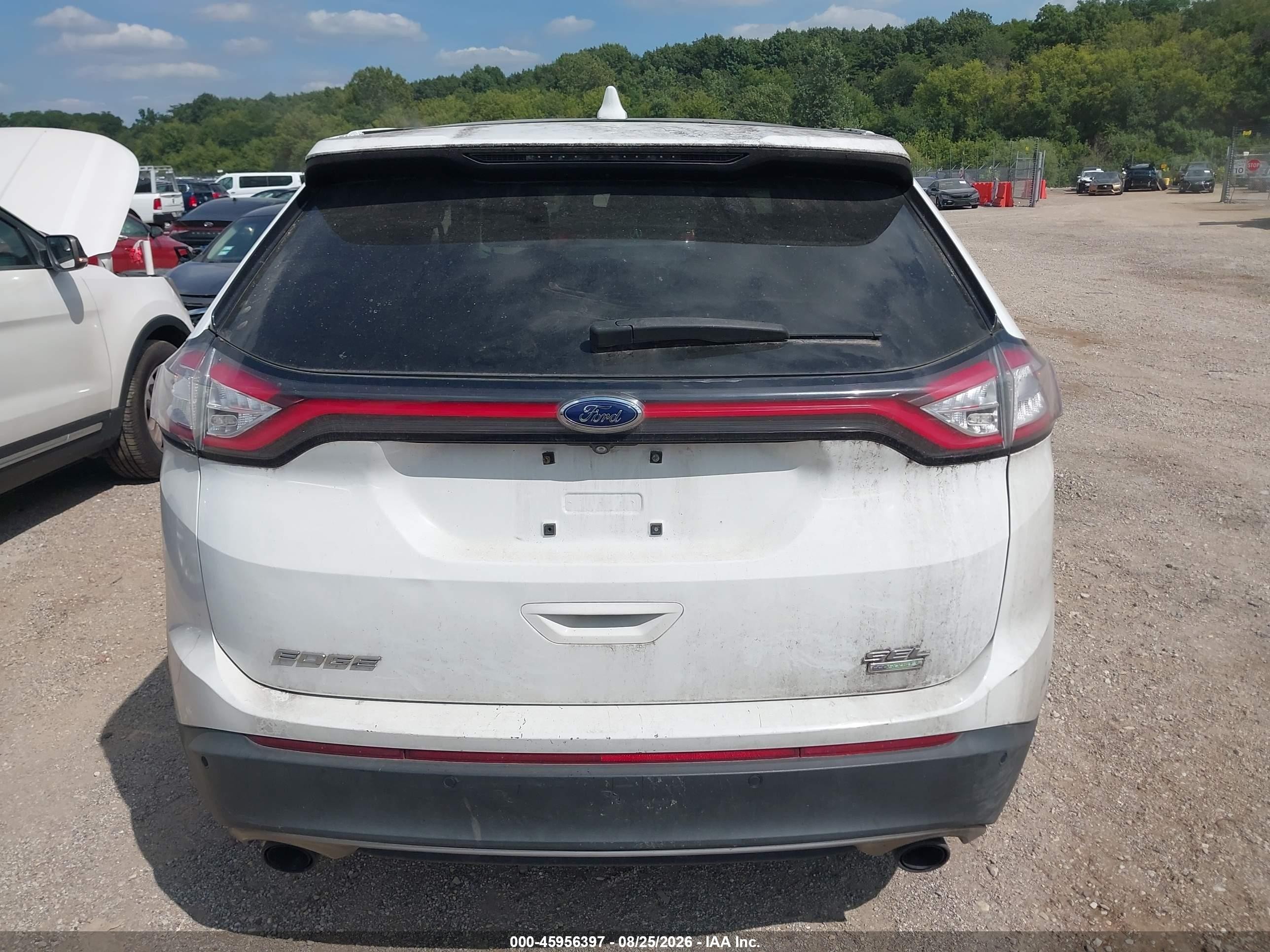 2015 Ford Edge Sel White vin: 2FMTK3J94FBB74095