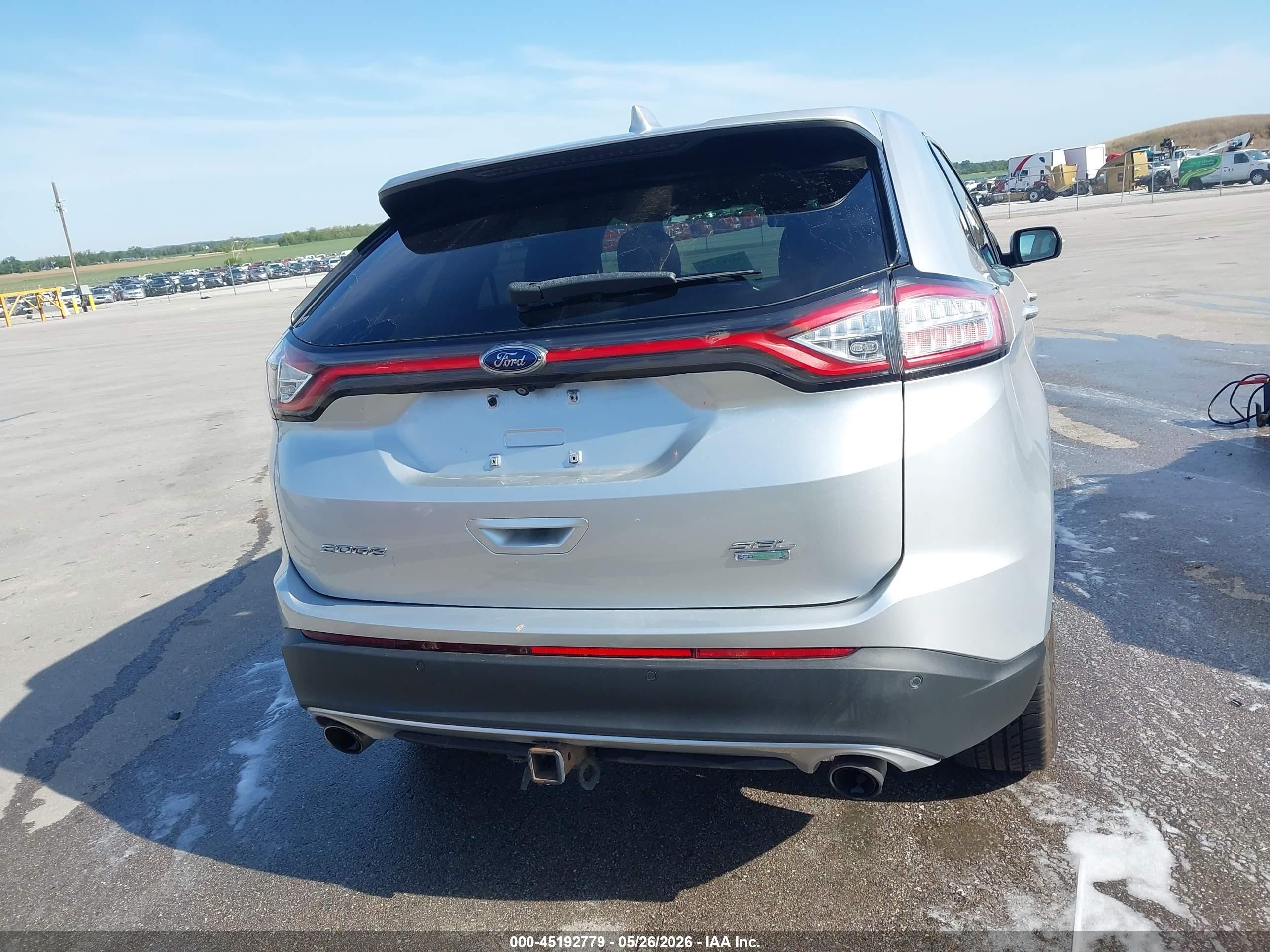 2015 Ford Edge Sel Silver vin: 2FMTK3J94FBB99448