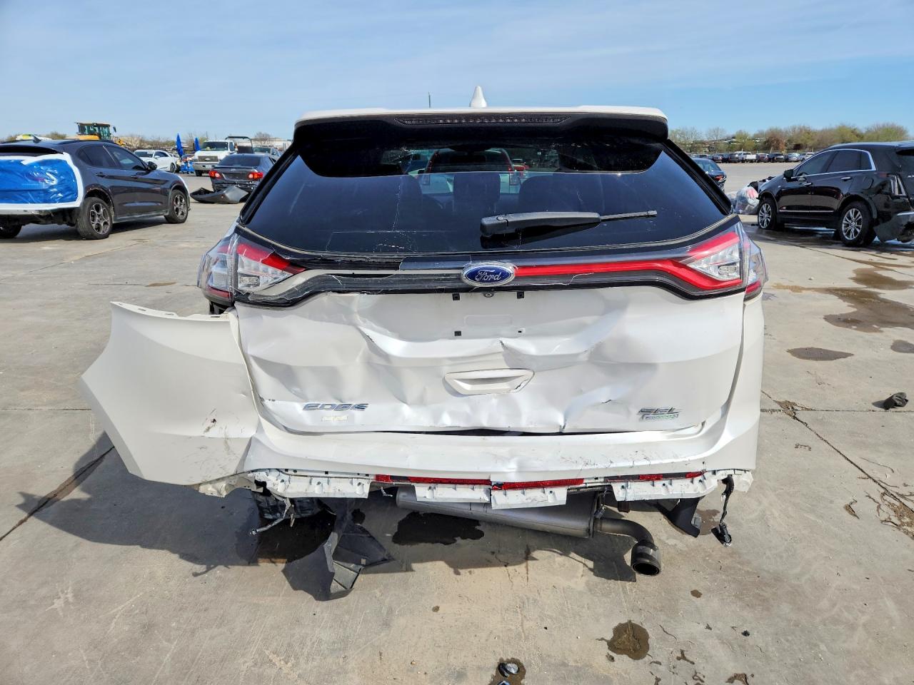 2015 Ford Edge Sel White vin: 2FMTK3J95FBC12580