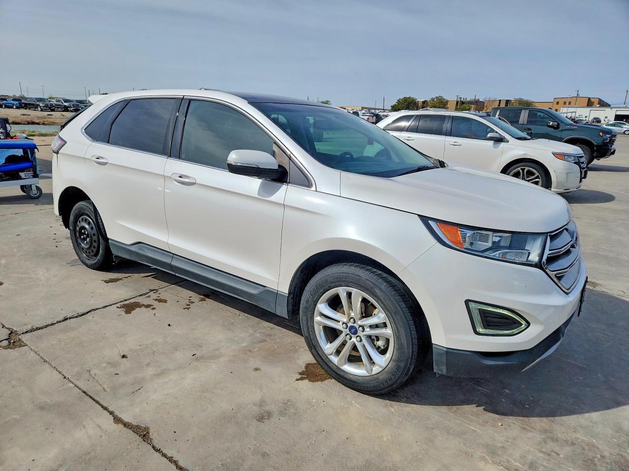 2015 Ford Edge Sel White vin: 2FMTK3J95FBC12580