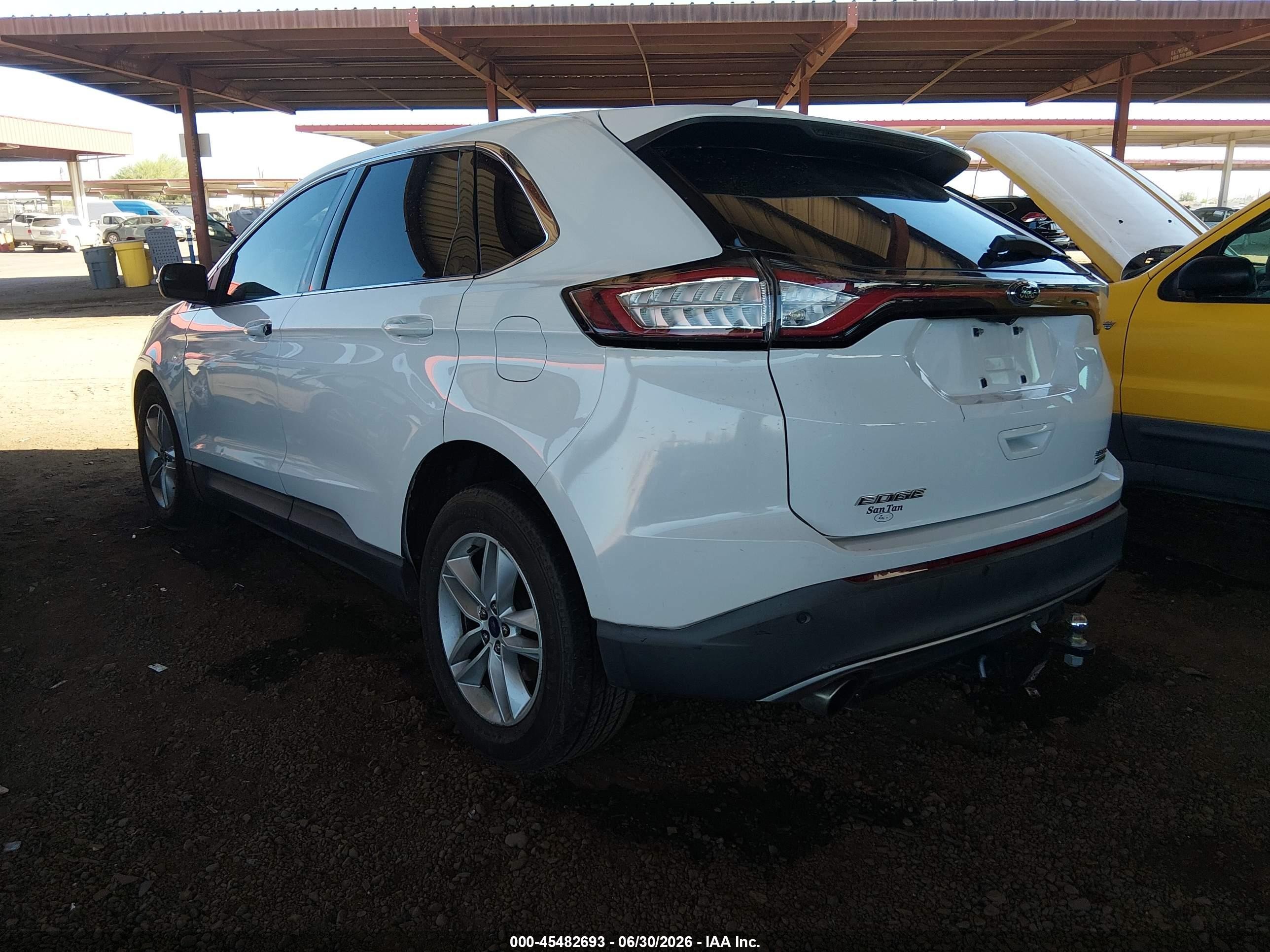 2015 Ford Edge Sel White vin: 2FMTK3J95FBC40296