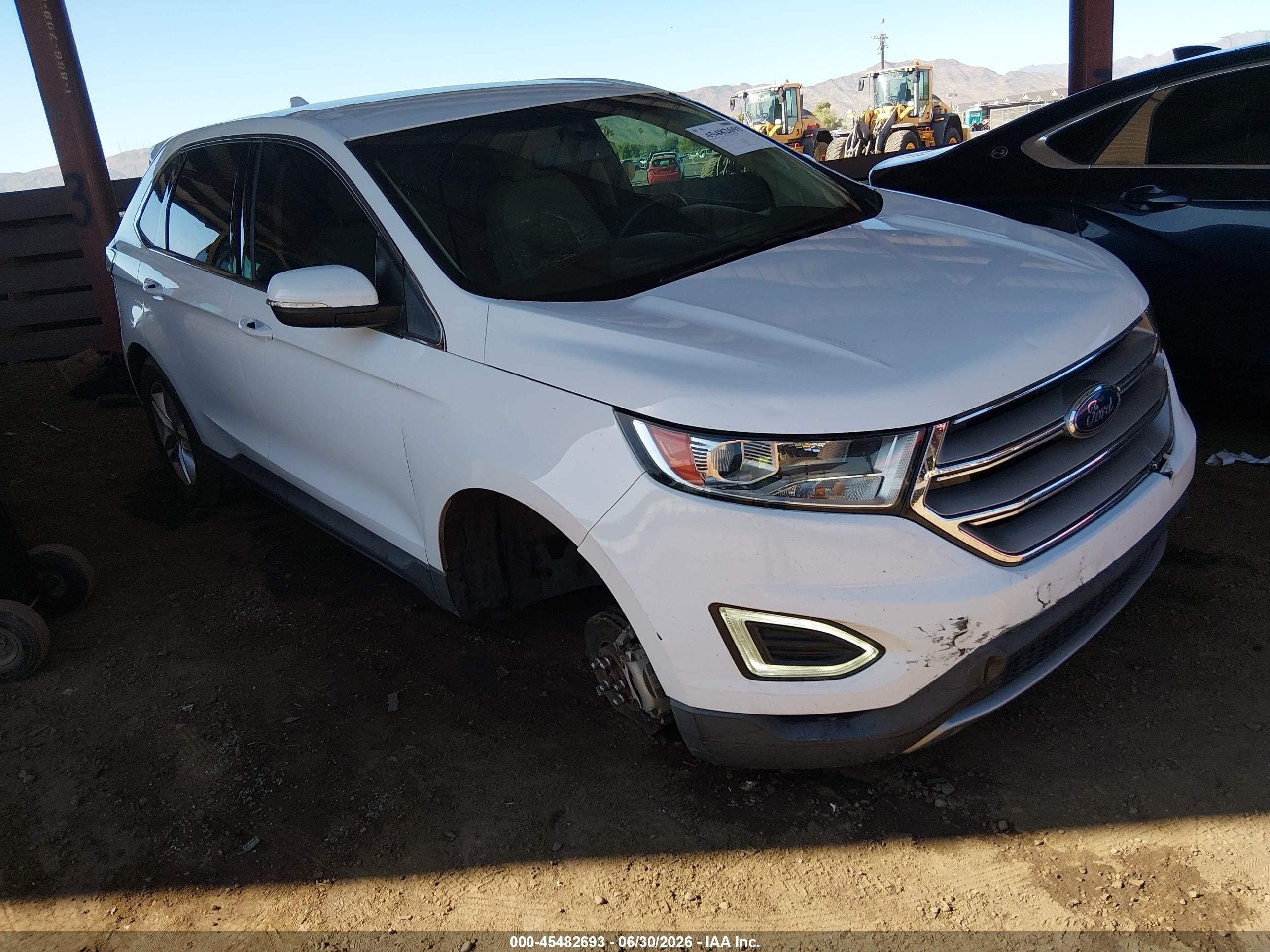 2015 Ford Edge Sel White vin: 2FMTK3J95FBC40296