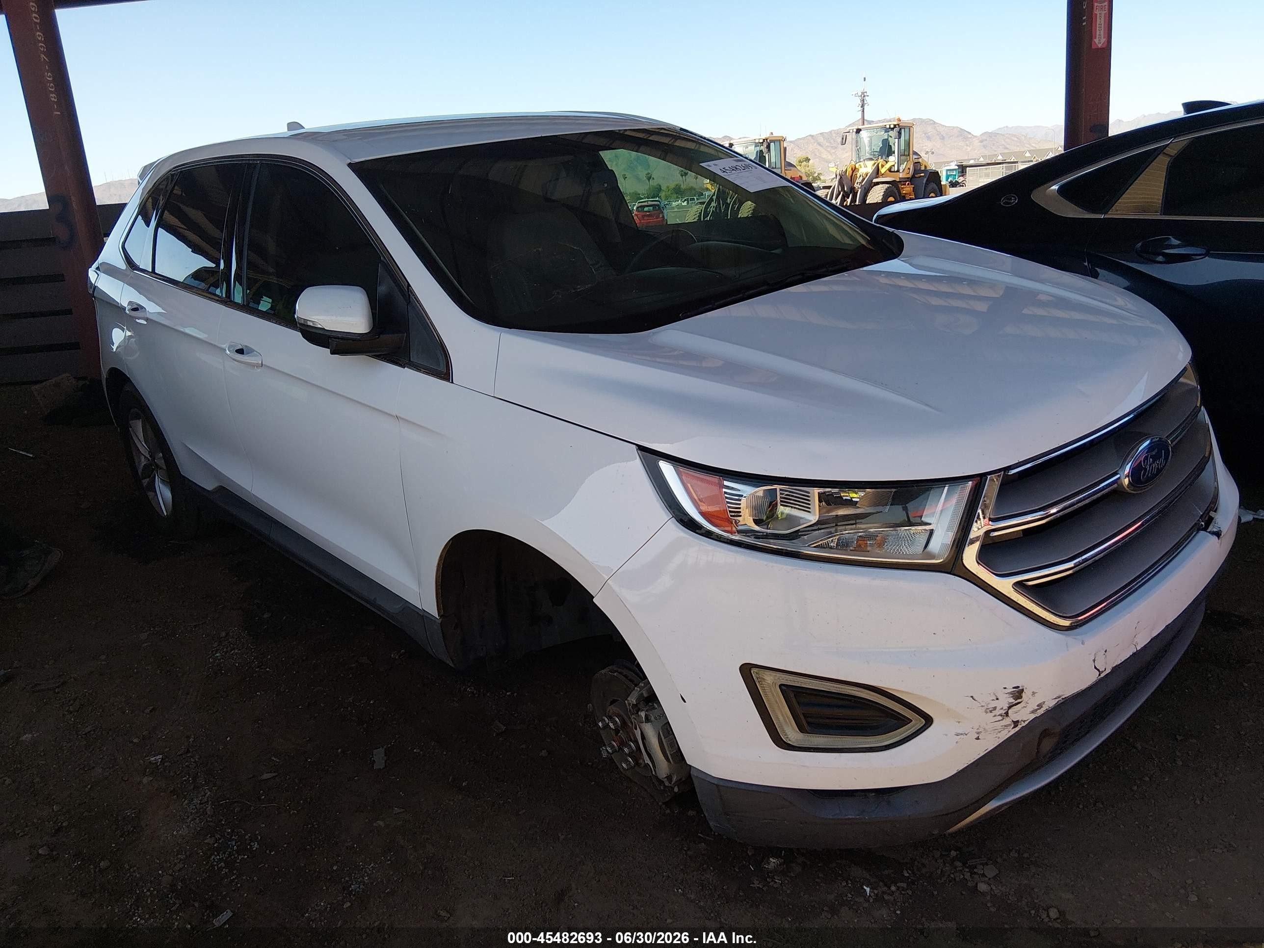 2015 Ford Edge Sel White vin: 2FMTK3J95FBC40296