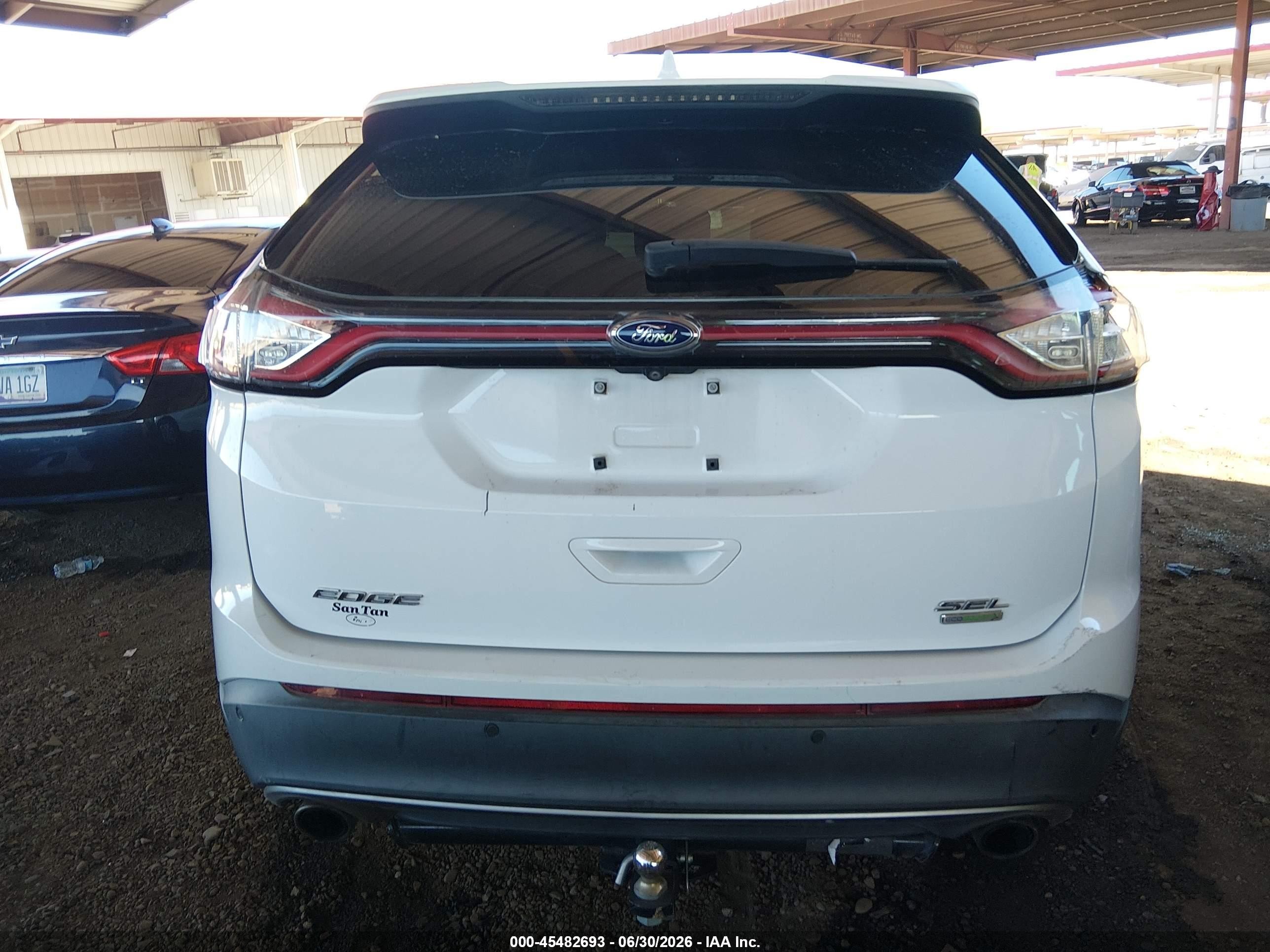 2015 Ford Edge Sel White vin: 2FMTK3J95FBC40296