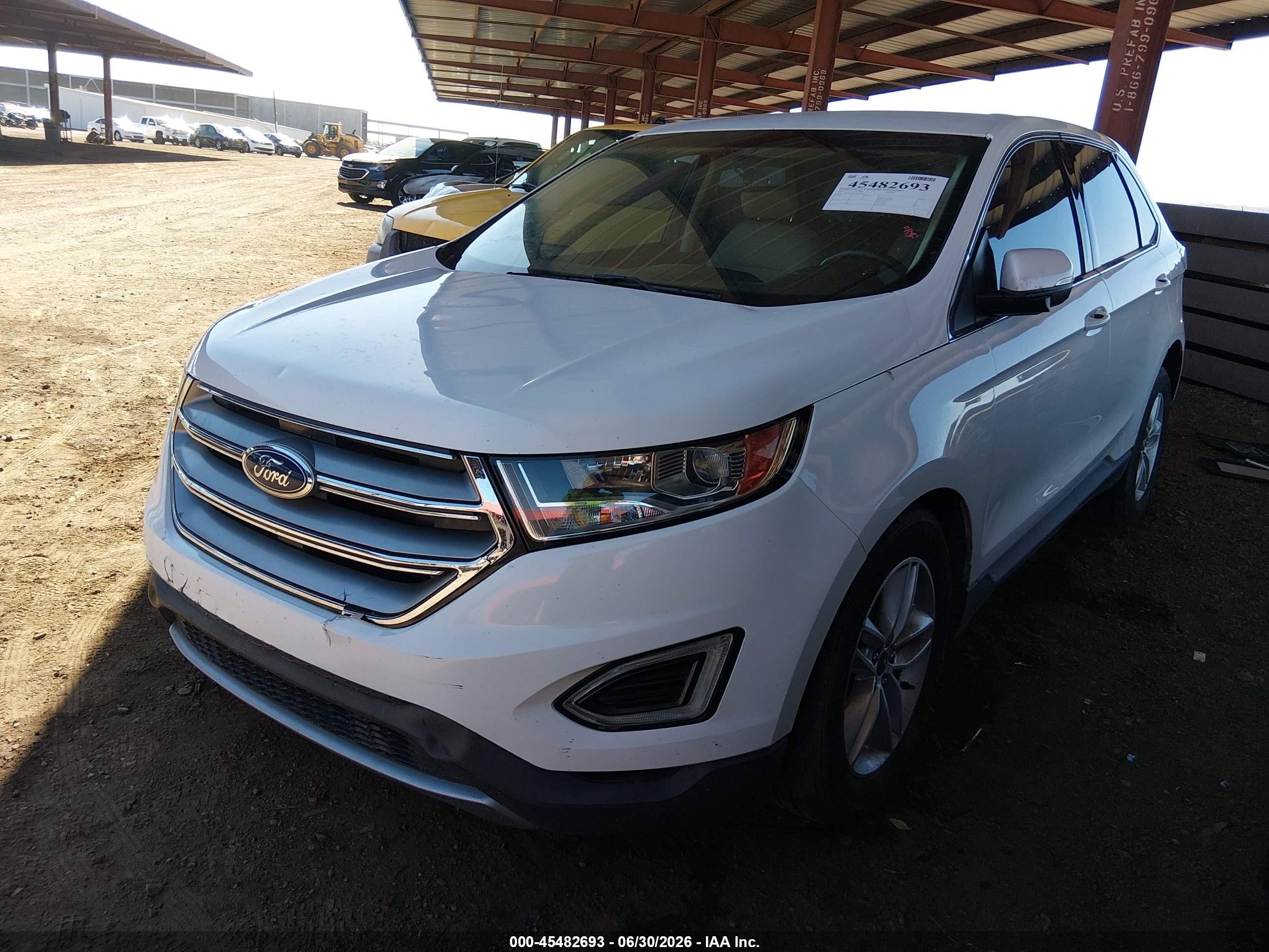 2015 Ford Edge Sel White vin: 2FMTK3J95FBC40296