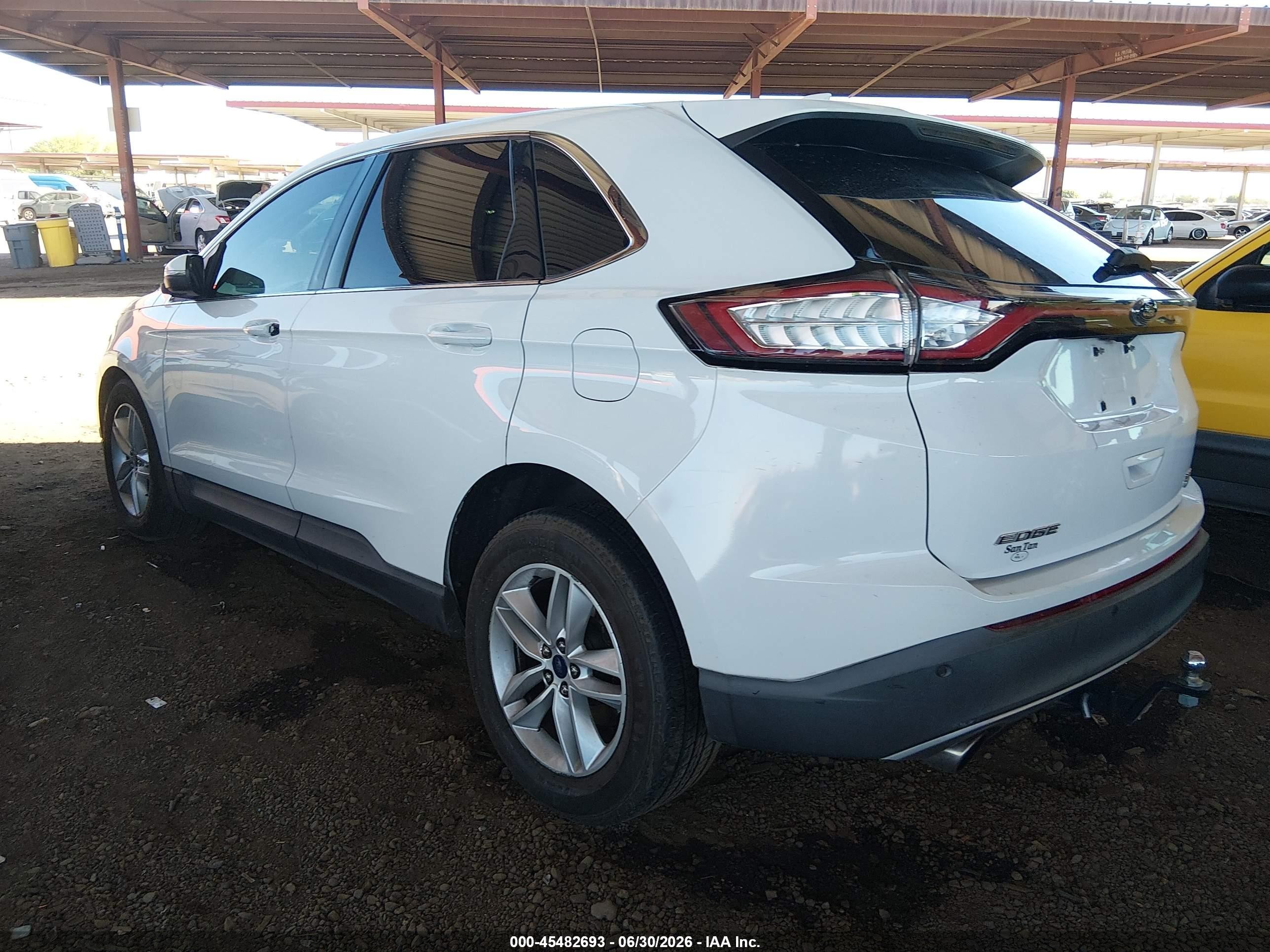 2015 Ford Edge Sel White vin: 2FMTK3J95FBC40296
