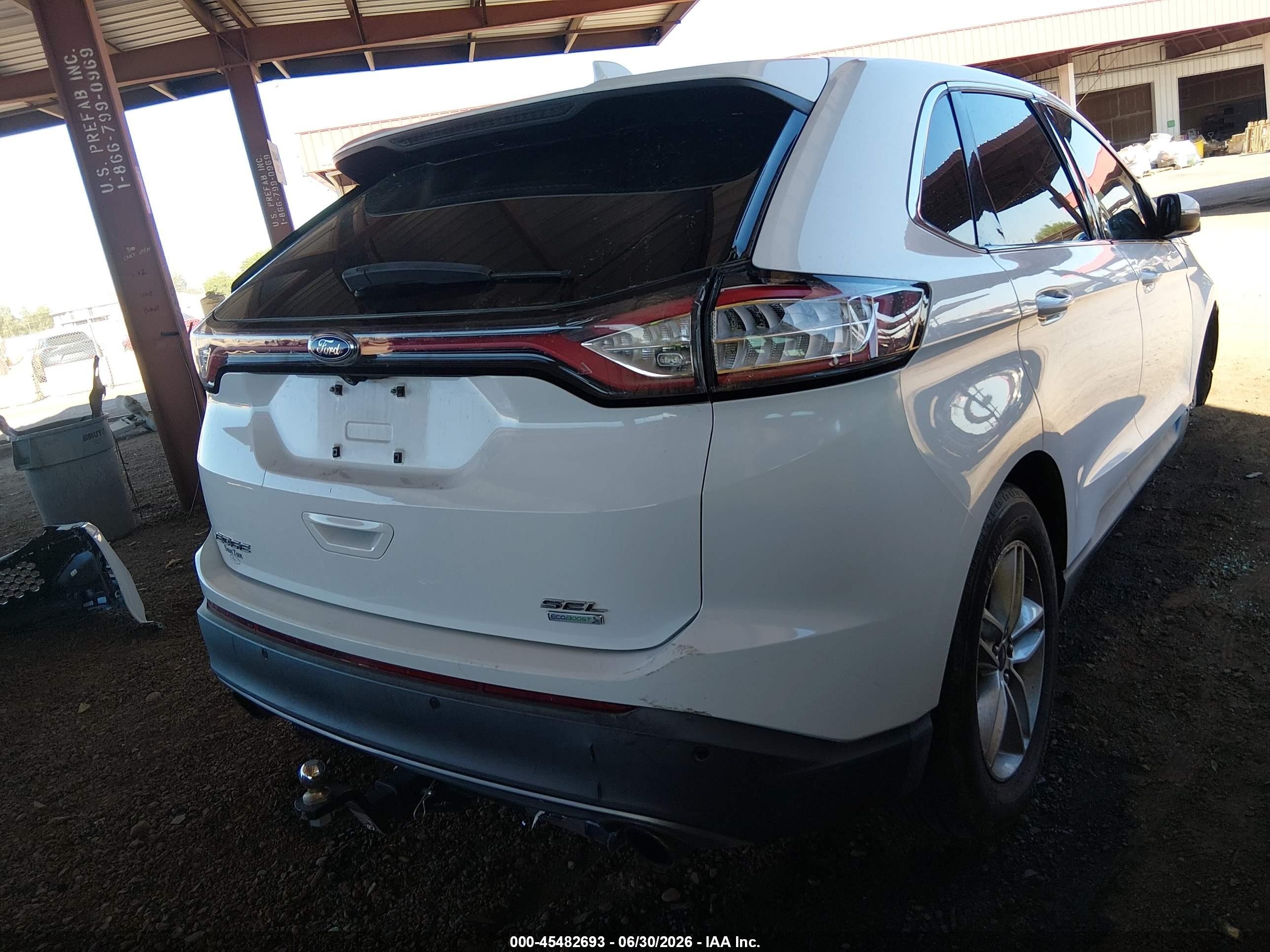2015 Ford Edge Sel White vin: 2FMTK3J95FBC40296