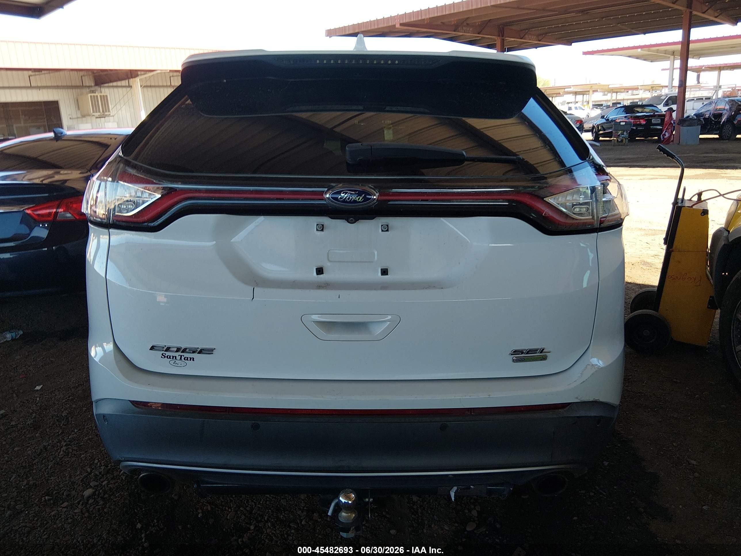 2015 Ford Edge Sel White vin: 2FMTK3J95FBC40296