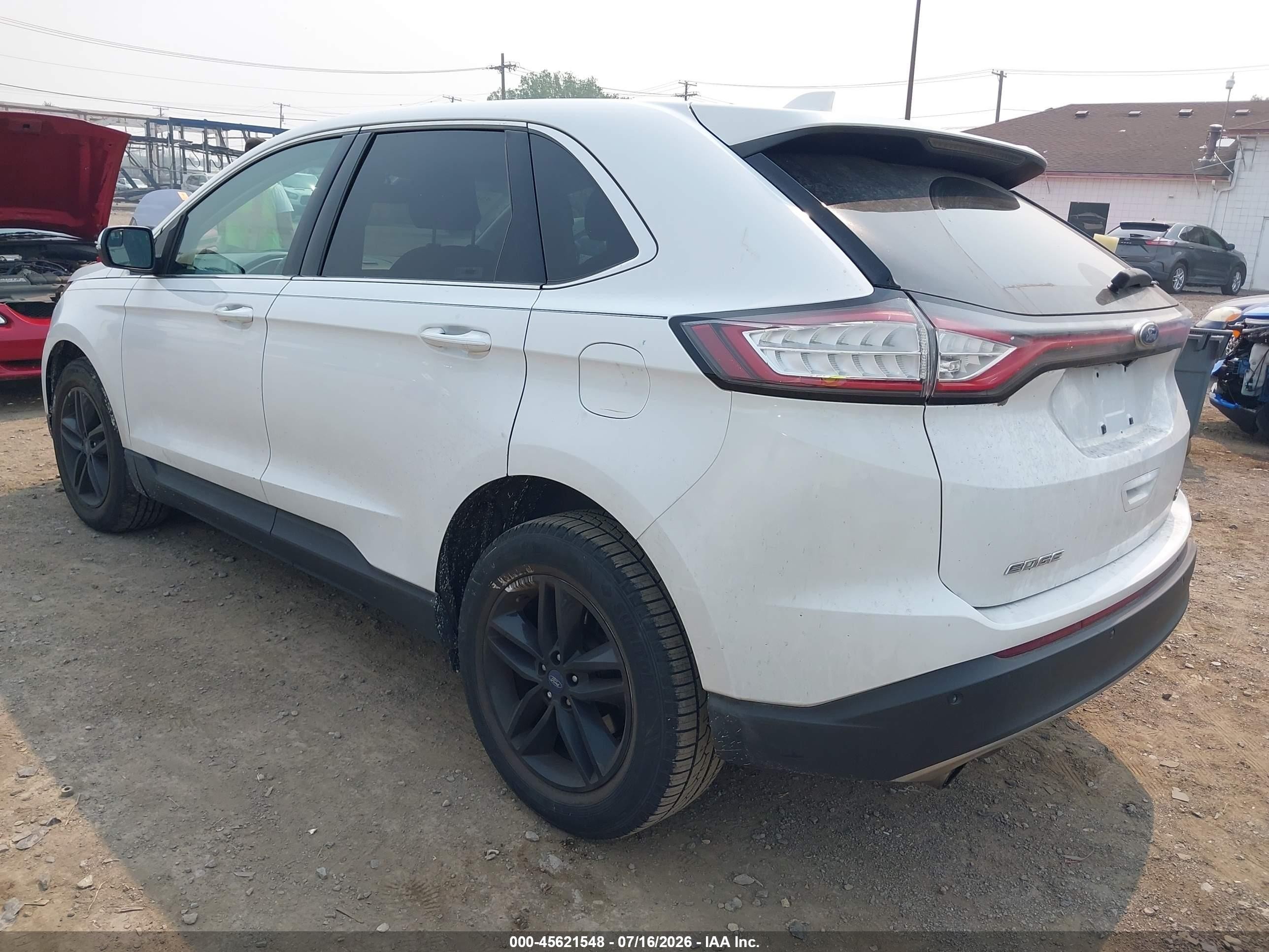 2015 Ford Edge Sel White vin: 2FMTK3J96FBB14061