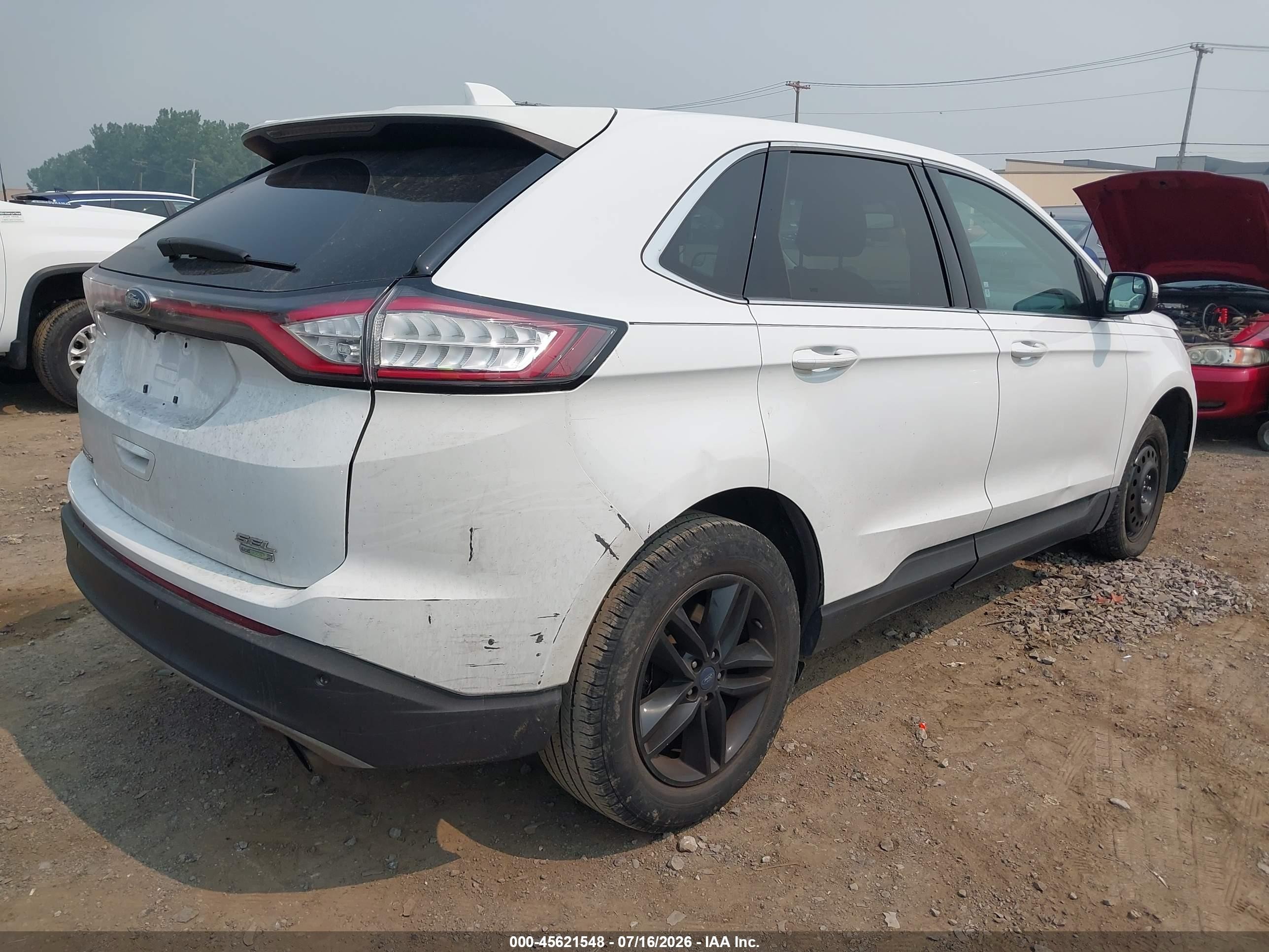 2015 Ford Edge Sel White vin: 2FMTK3J96FBB14061