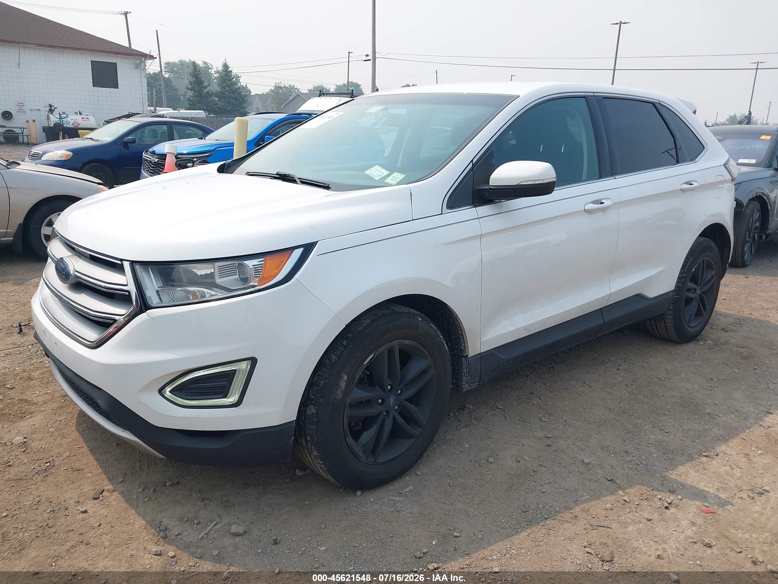 2015 Ford Edge Sel White vin: 2FMTK3J96FBB14061