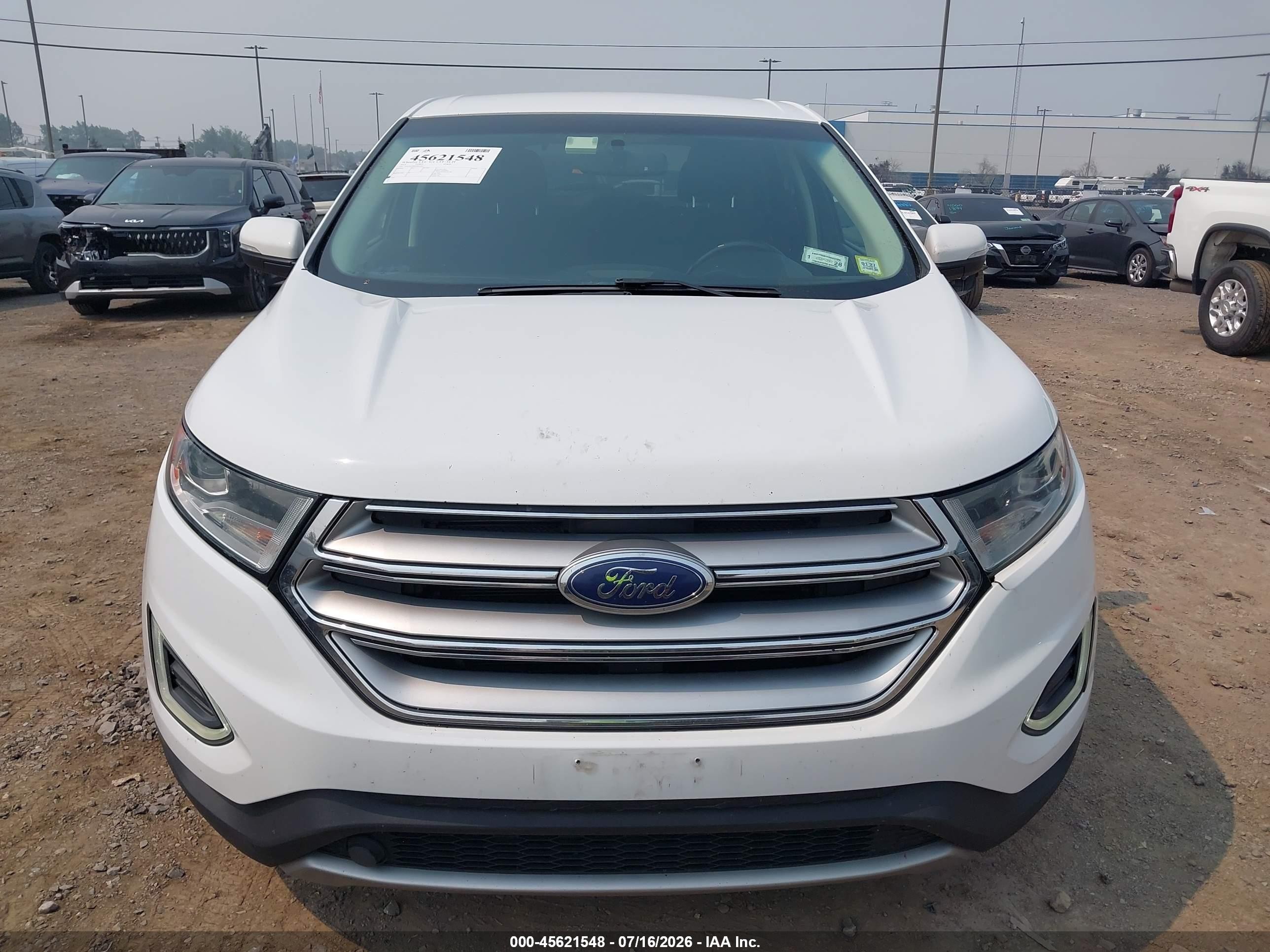 2015 Ford Edge Sel White vin: 2FMTK3J96FBB14061