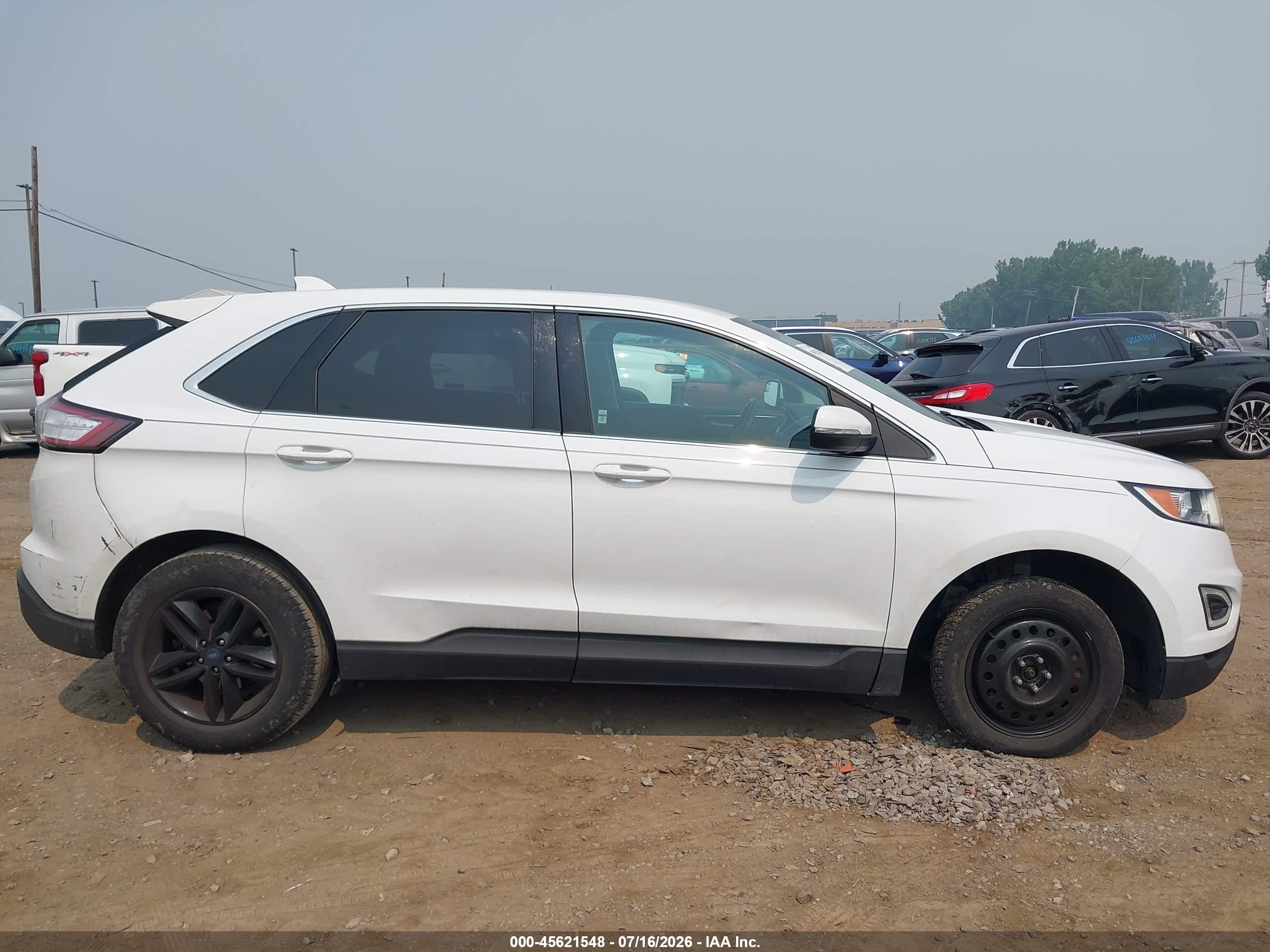 2015 Ford Edge Sel White vin: 2FMTK3J96FBB14061