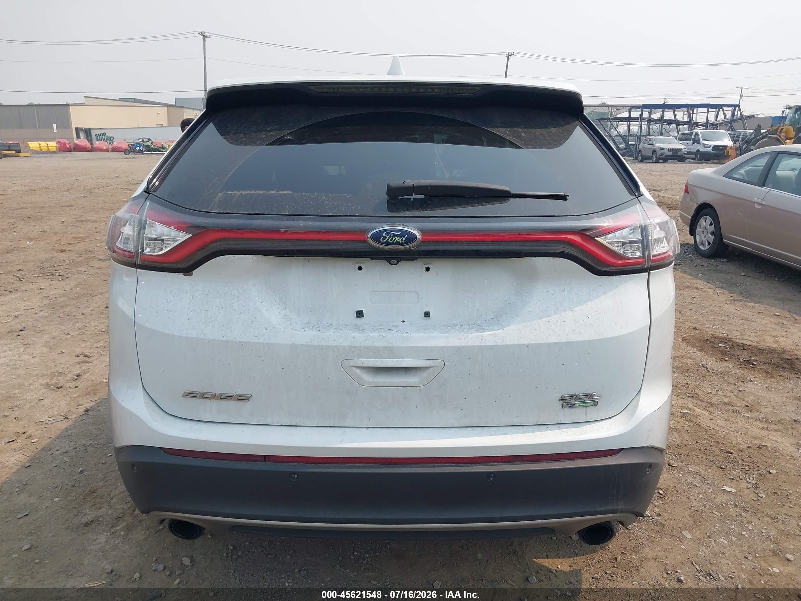 2015 Ford Edge Sel White vin: 2FMTK3J96FBB14061