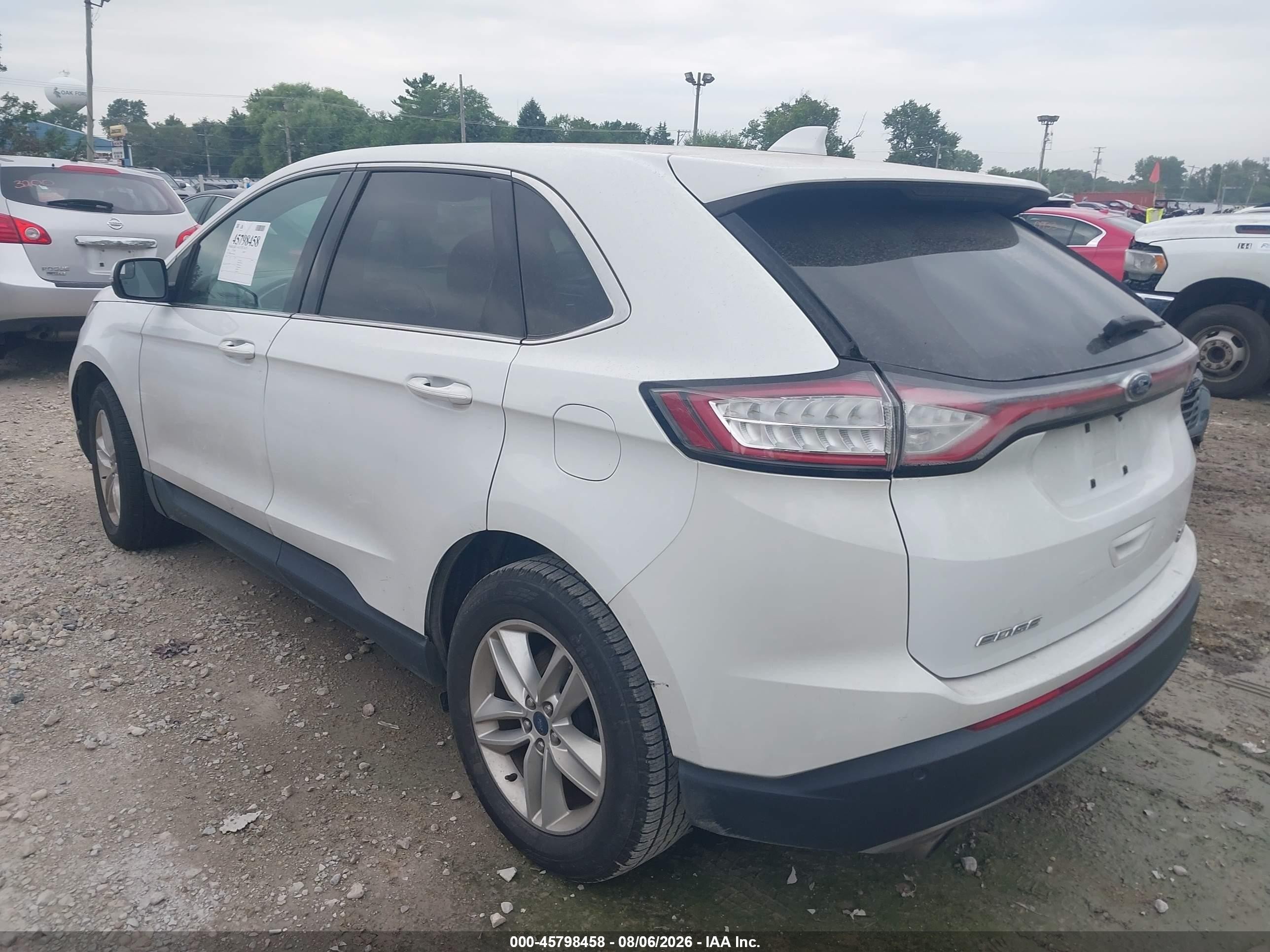 2015 Ford Edge Sel Белый vin: 2FMTK3J96FBC05489