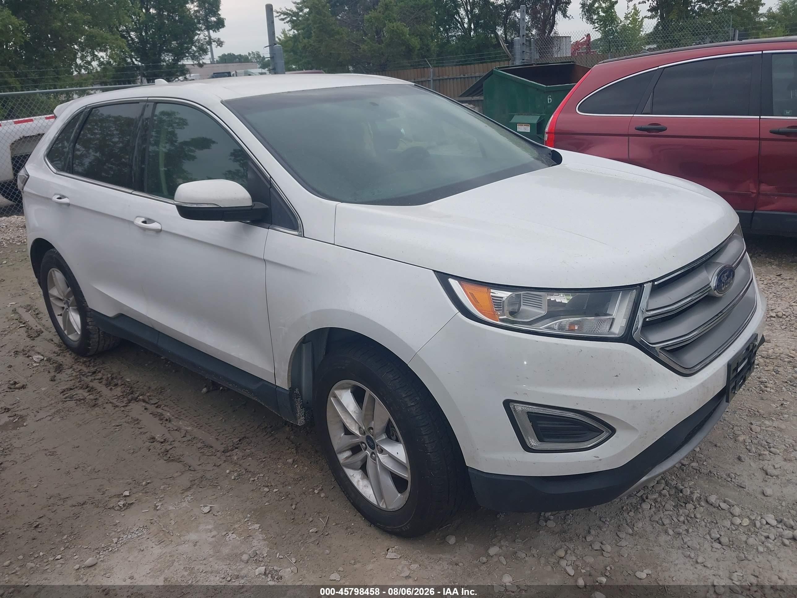 2015 Ford Edge Sel White vin: 2FMTK3J96FBC05489