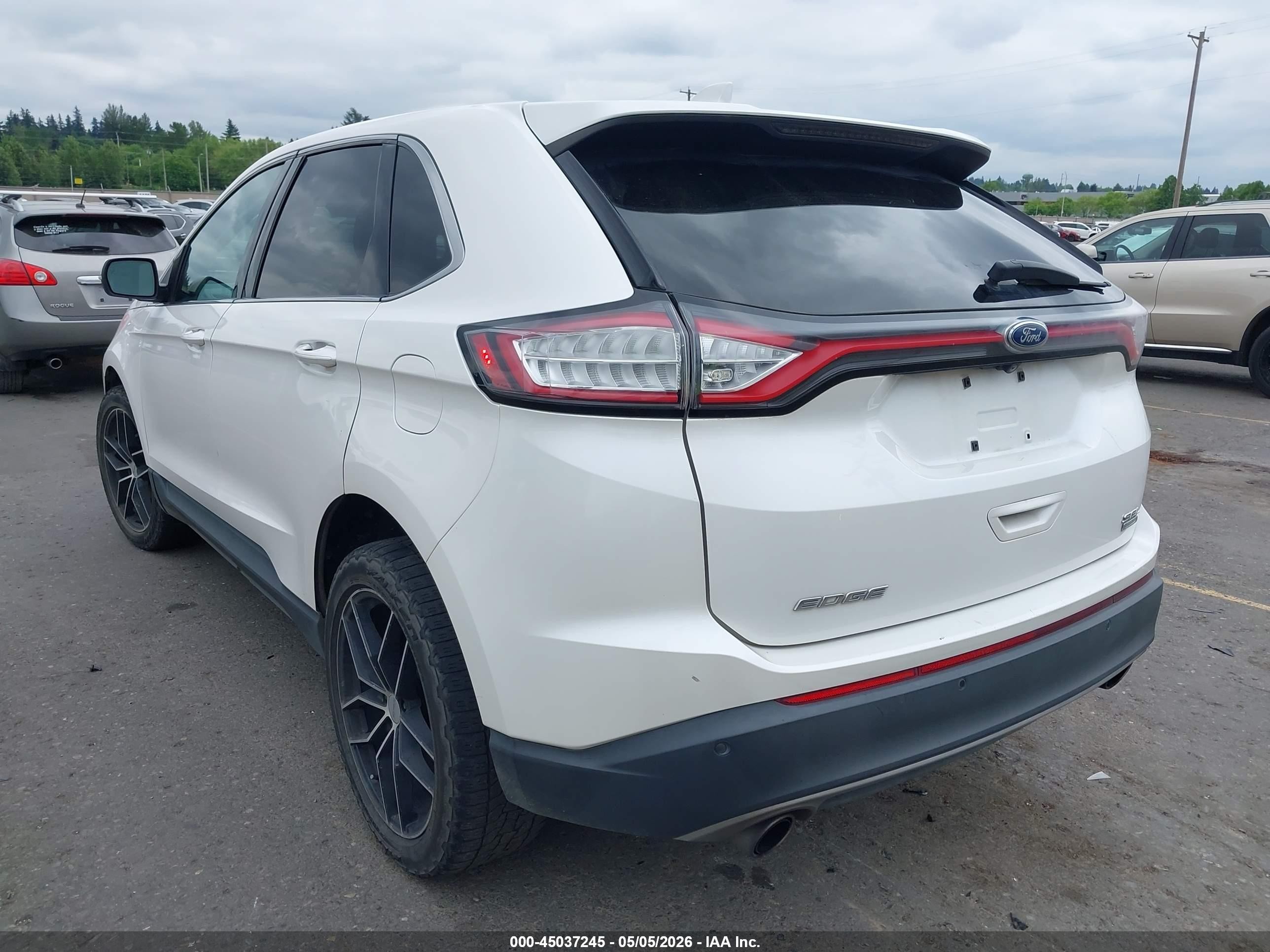 2015 Ford Edge Sel White vin: 2FMTK3J96FBC07615