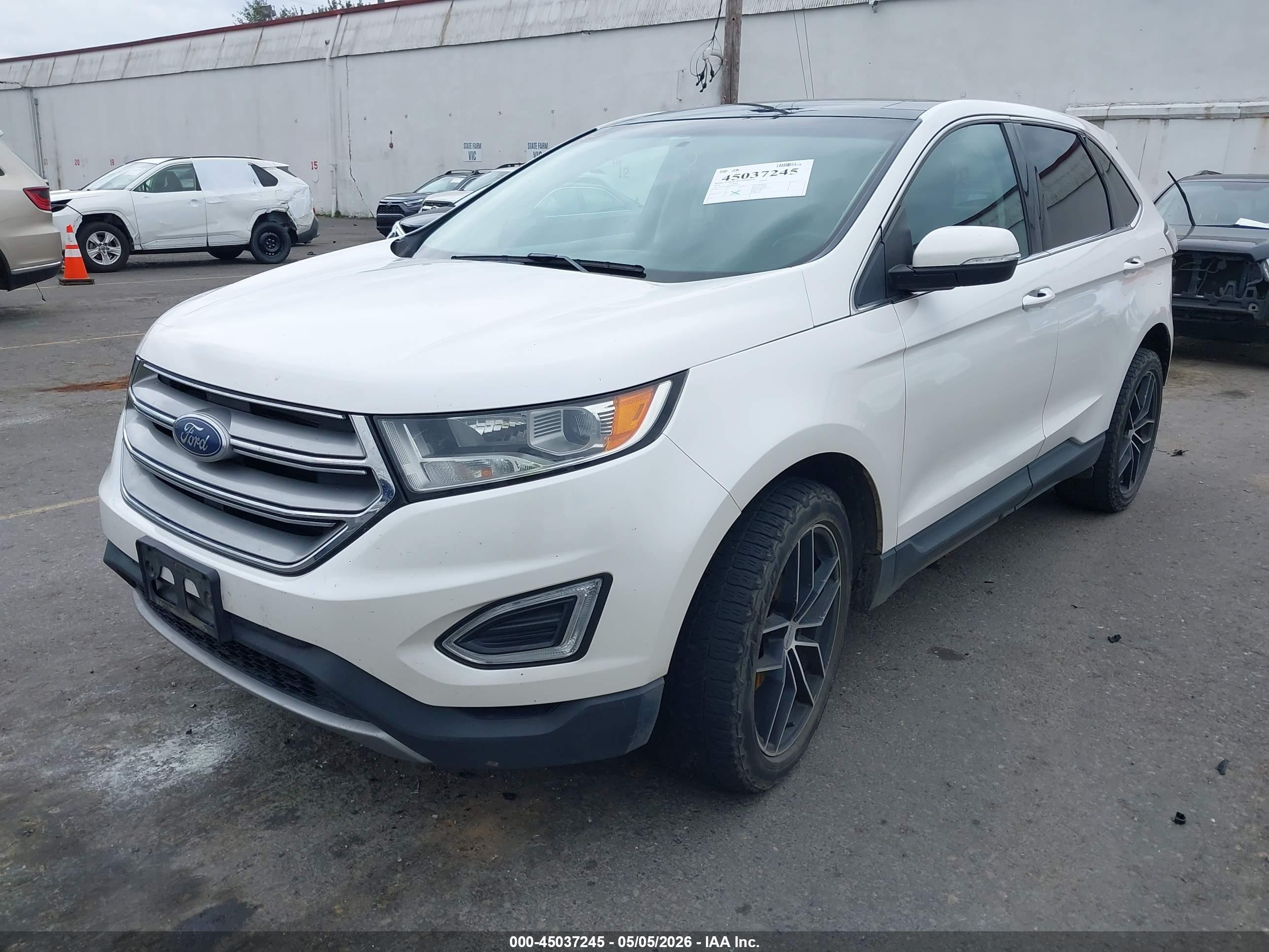 2015 Ford Edge Sel White vin: 2FMTK3J96FBC07615