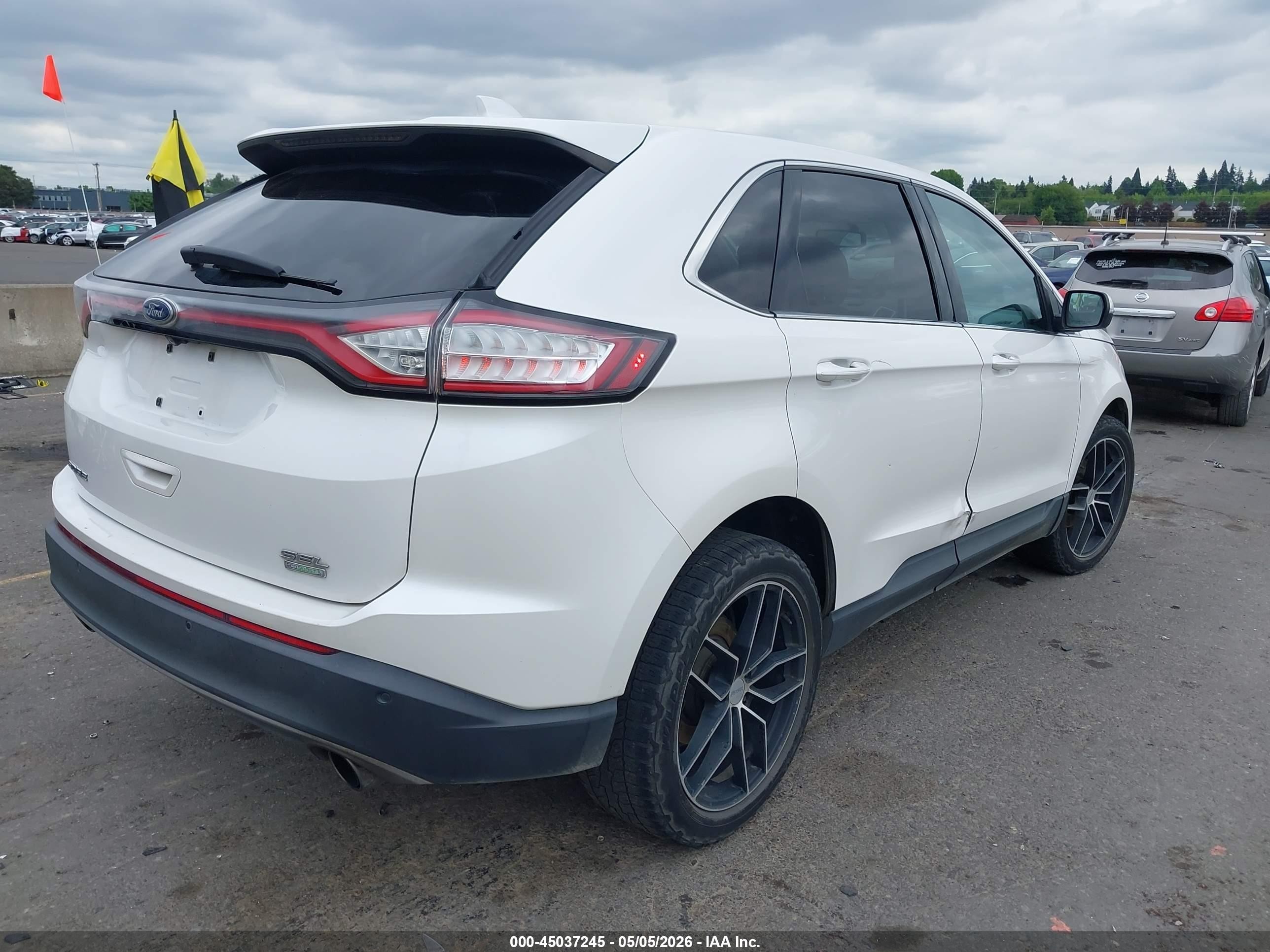 2015 Ford Edge Sel White vin: 2FMTK3J96FBC07615