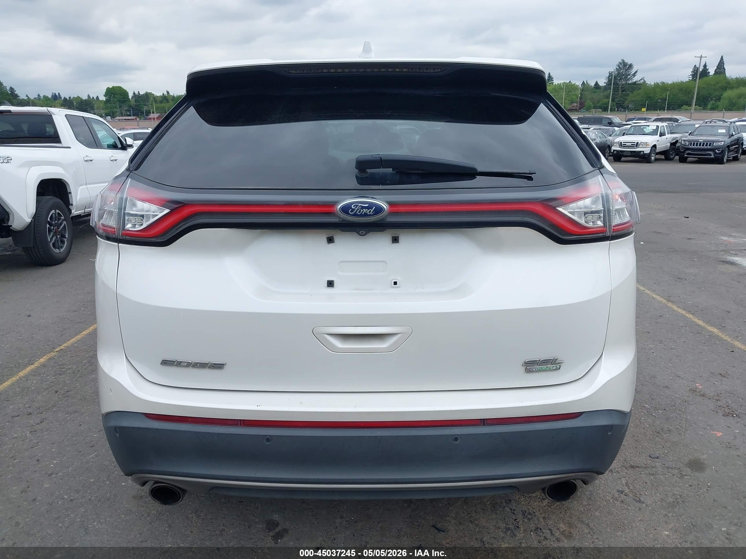 2015 Ford Edge Sel White vin: 2FMTK3J96FBC07615