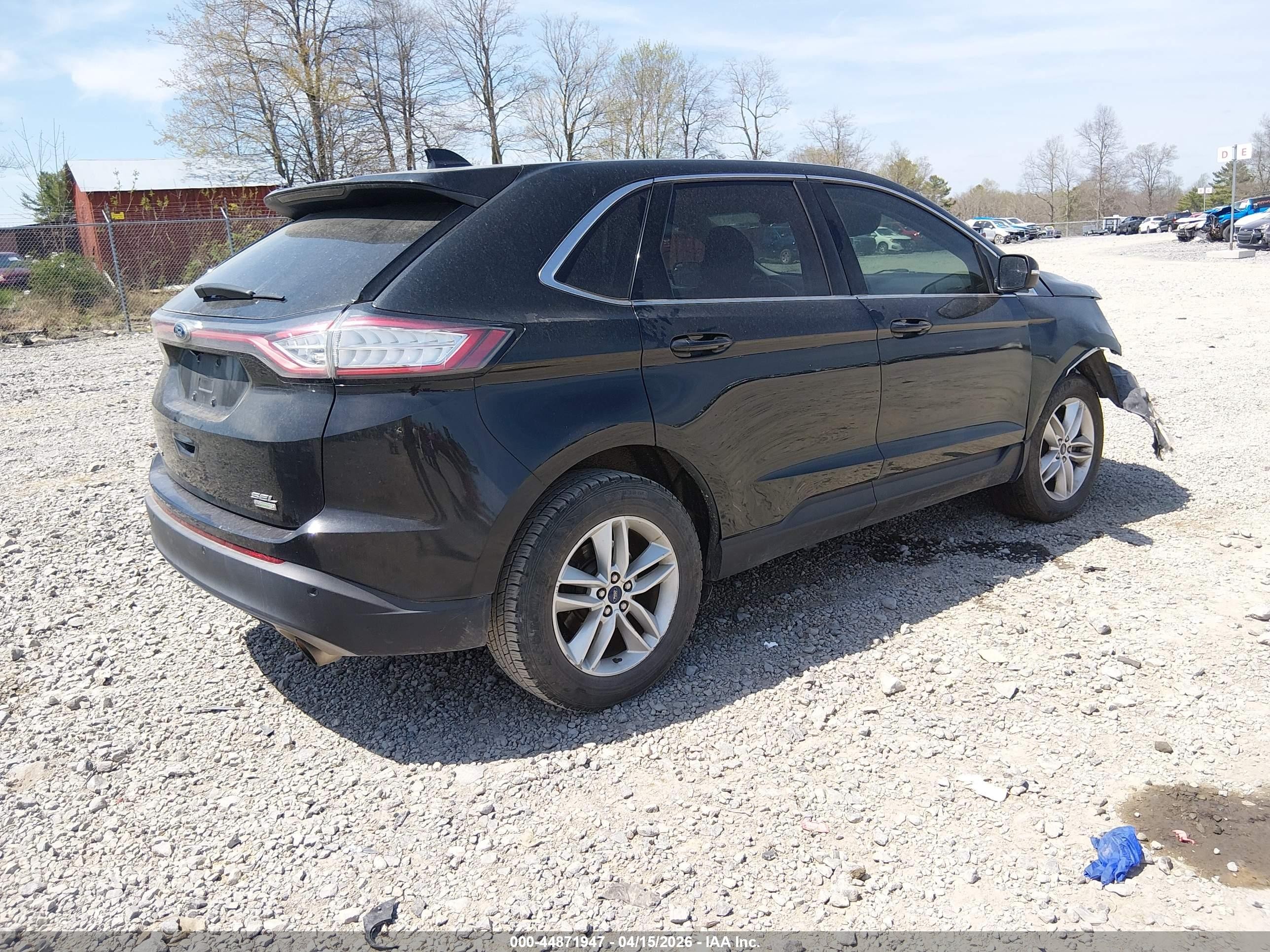 2015 Ford Edge Sel Black vin: 2FMTK3J98FBB59874