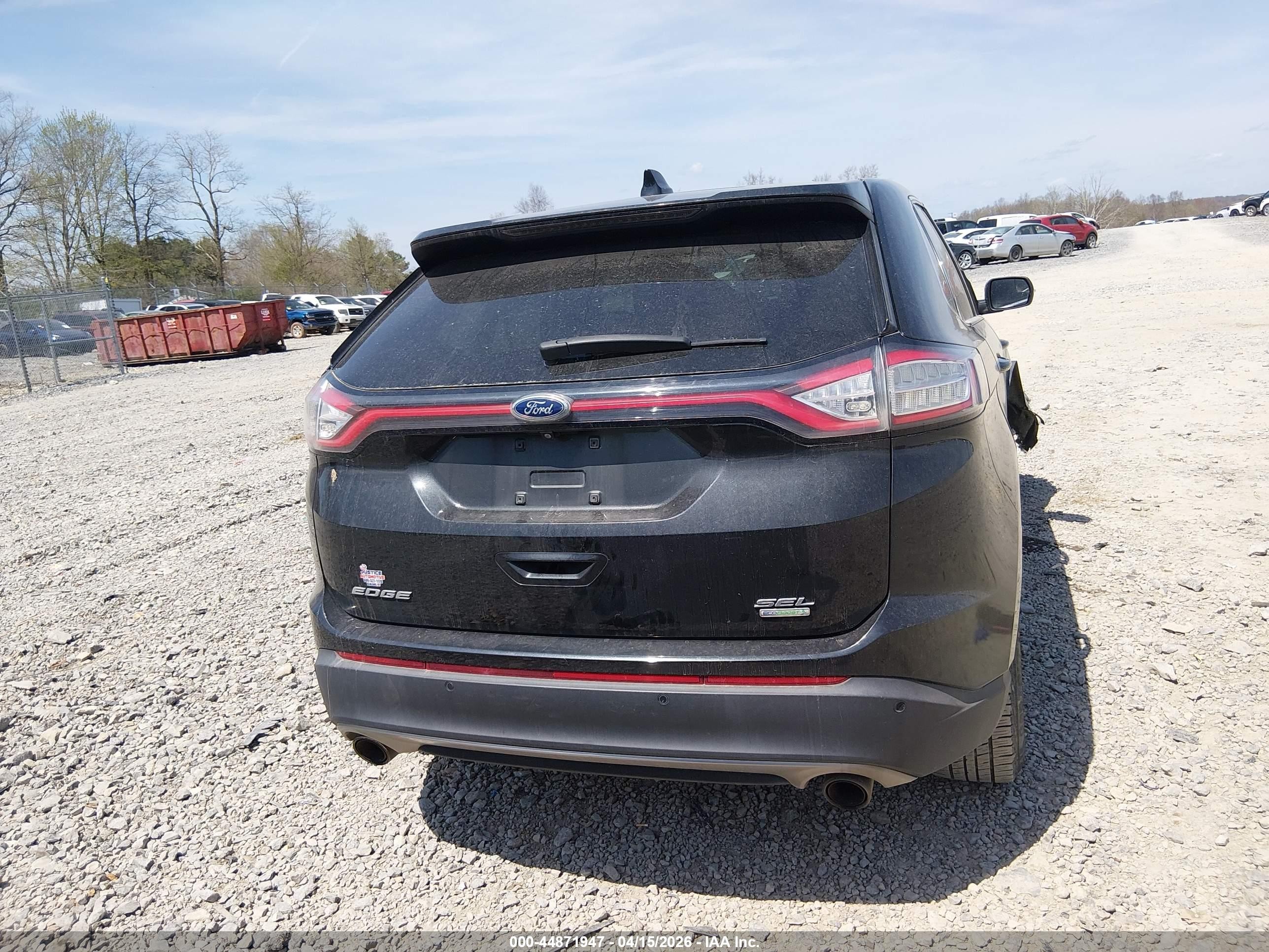 2015 Ford Edge Sel Black vin: 2FMTK3J98FBB59874