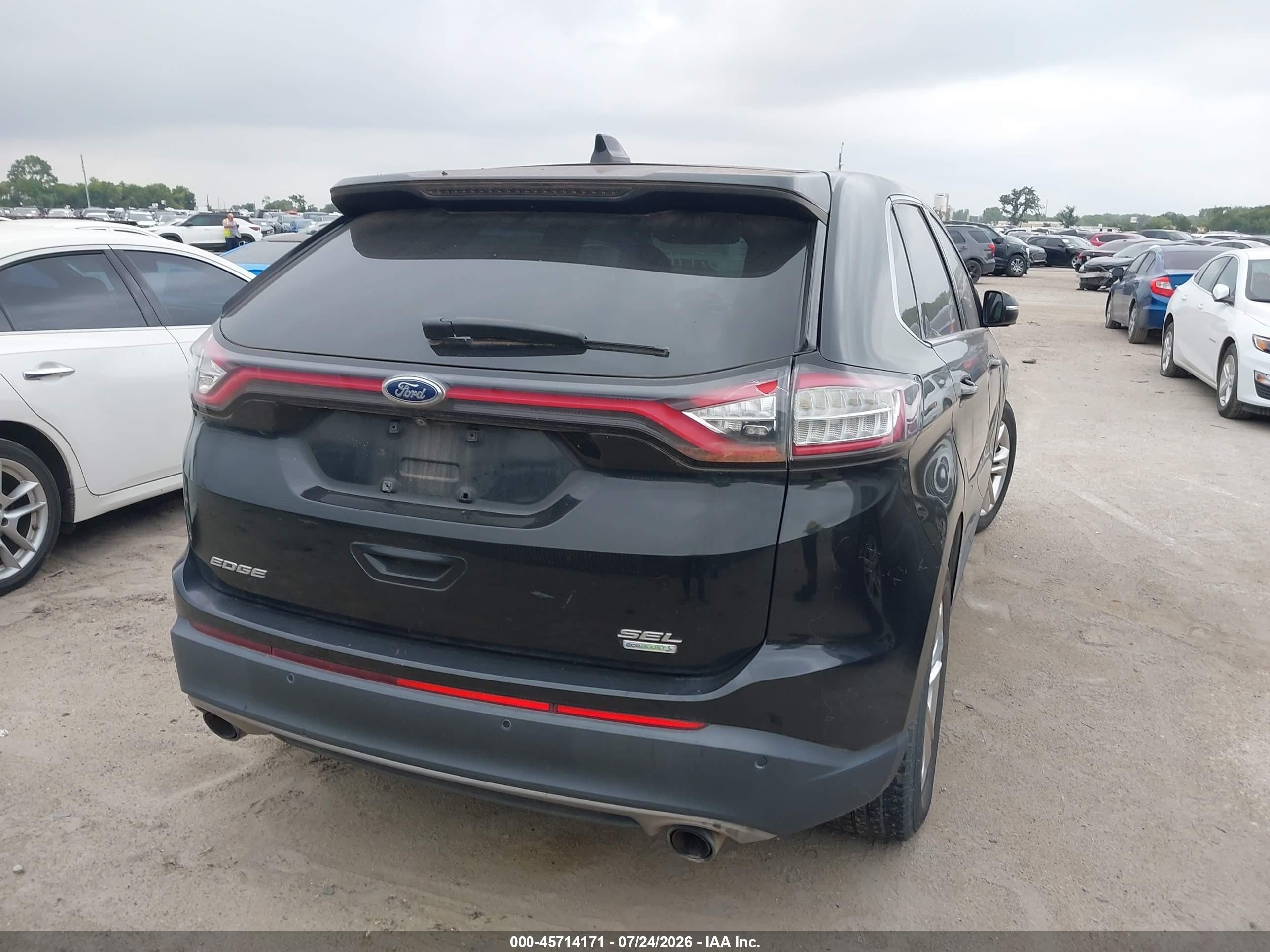 2015 Ford Edge Sel Black vin: 2FMTK3J98FBB74326