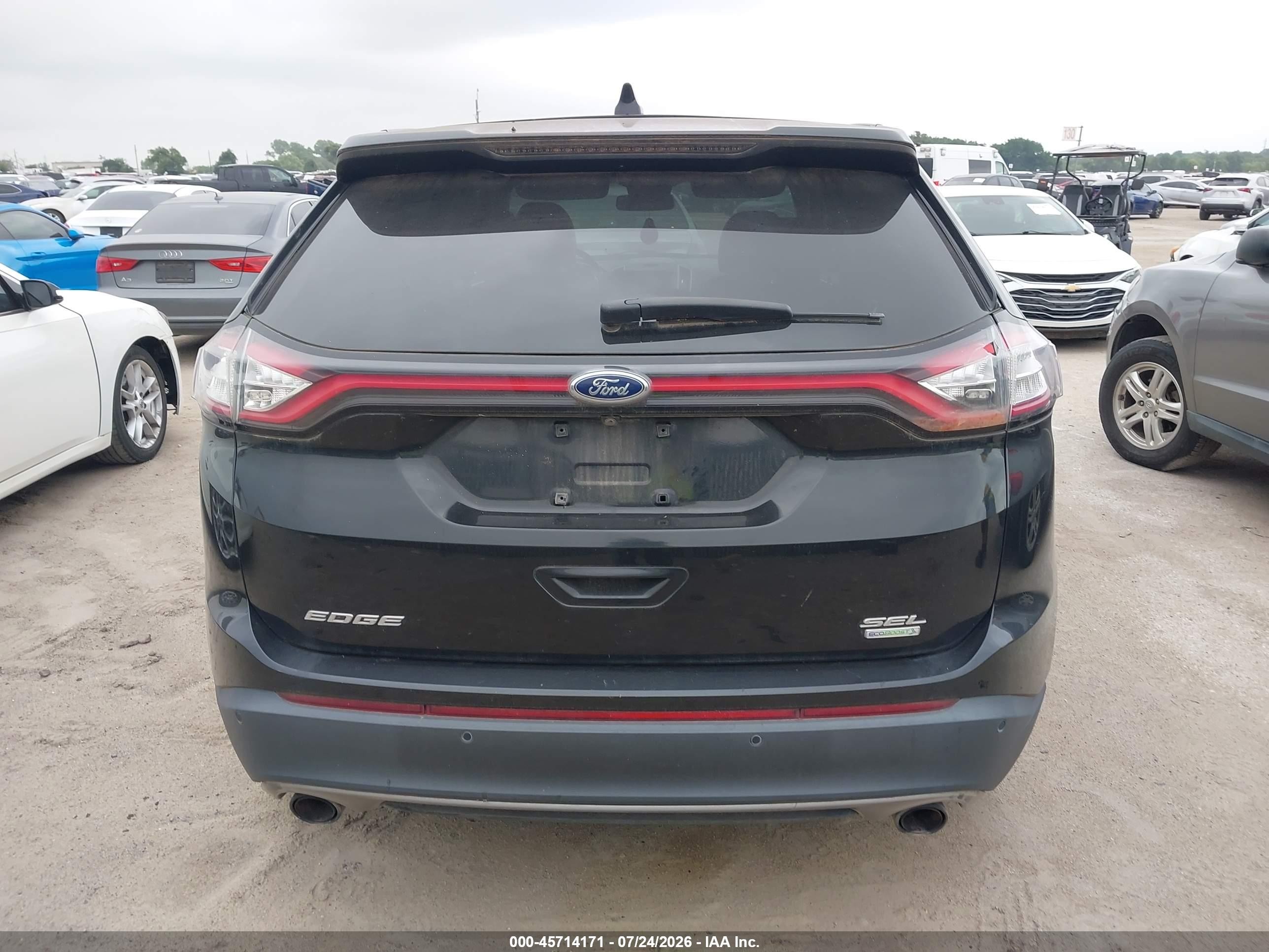 2015 Ford Edge Sel Black vin: 2FMTK3J98FBB74326