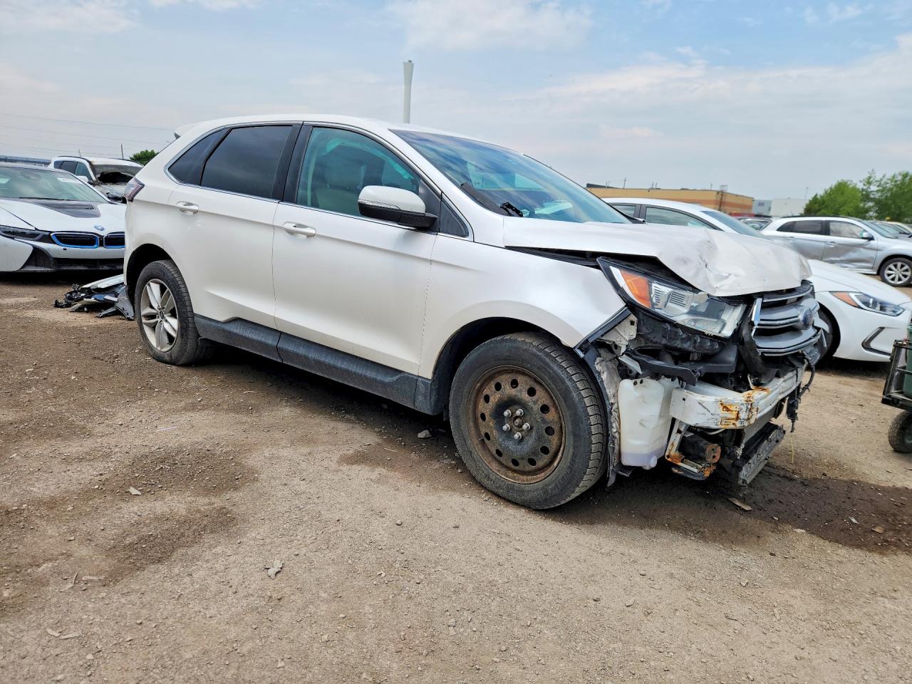 2015 Ford Edge Sel White vin: 2FMTK3J98FBB97685