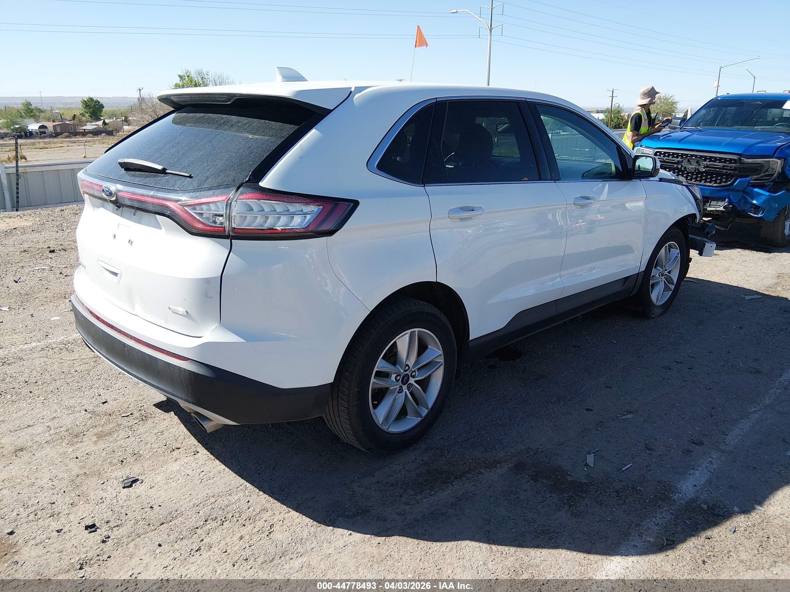 2015 Ford Edge Sel White vin: 2FMTK3J98FBC13089