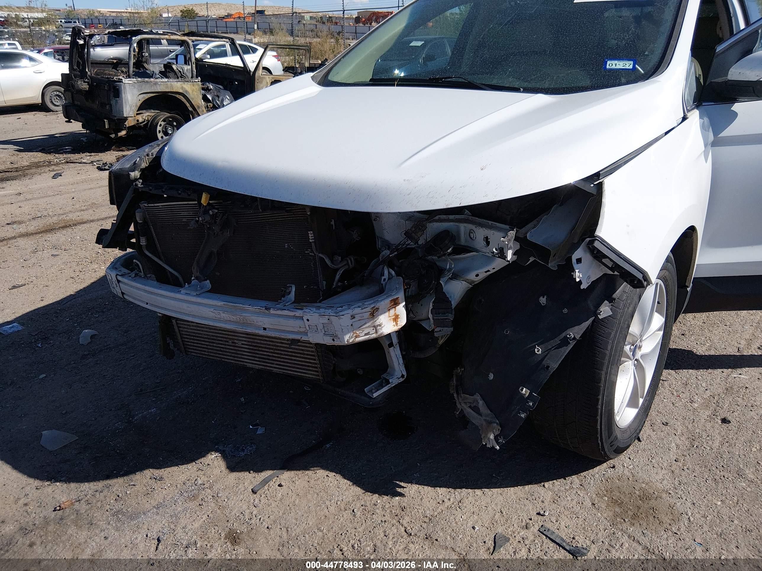 2015 Ford Edge Sel White vin: 2FMTK3J98FBC13089
