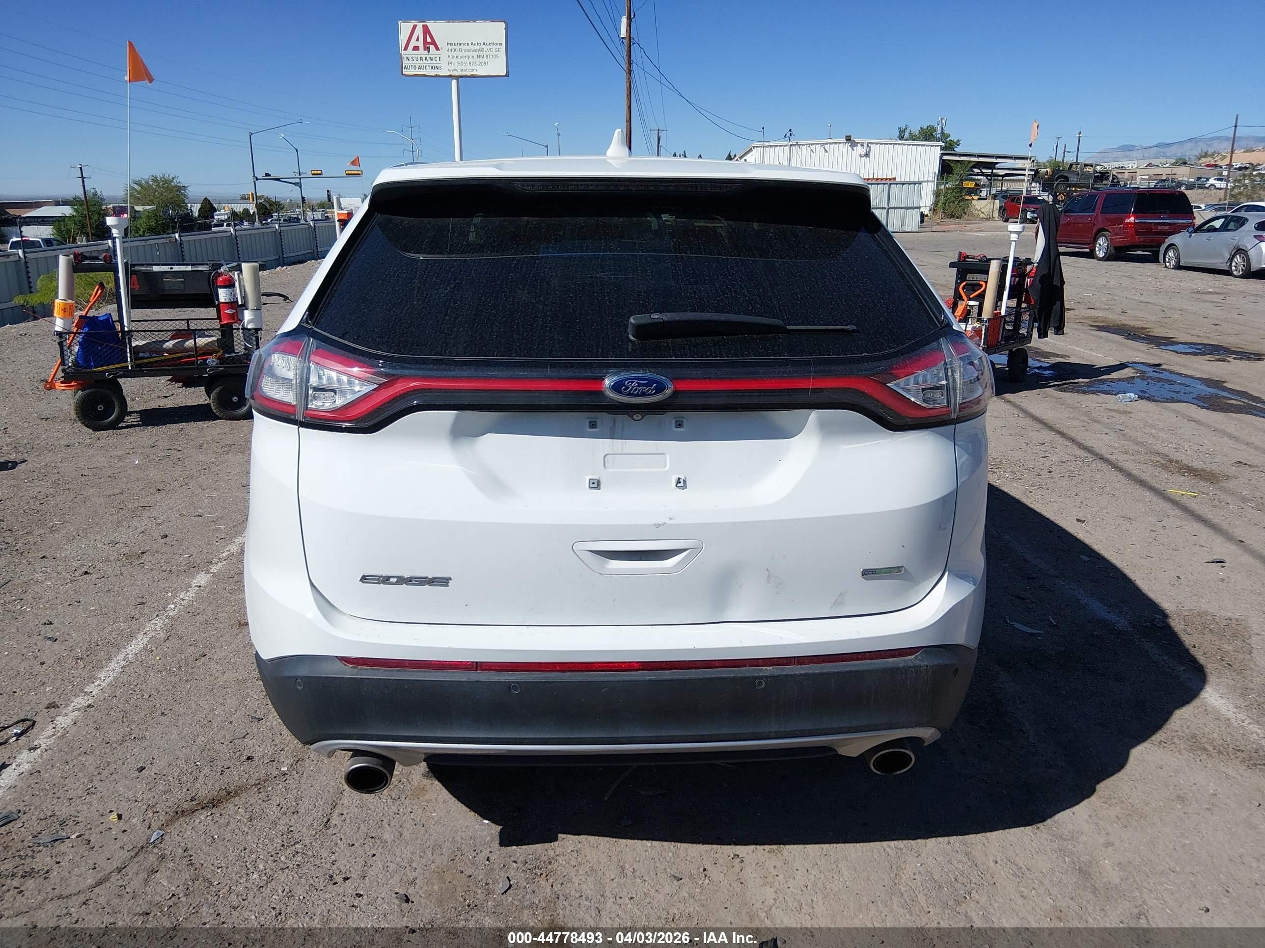 2015 Ford Edge Sel White vin: 2FMTK3J98FBC13089