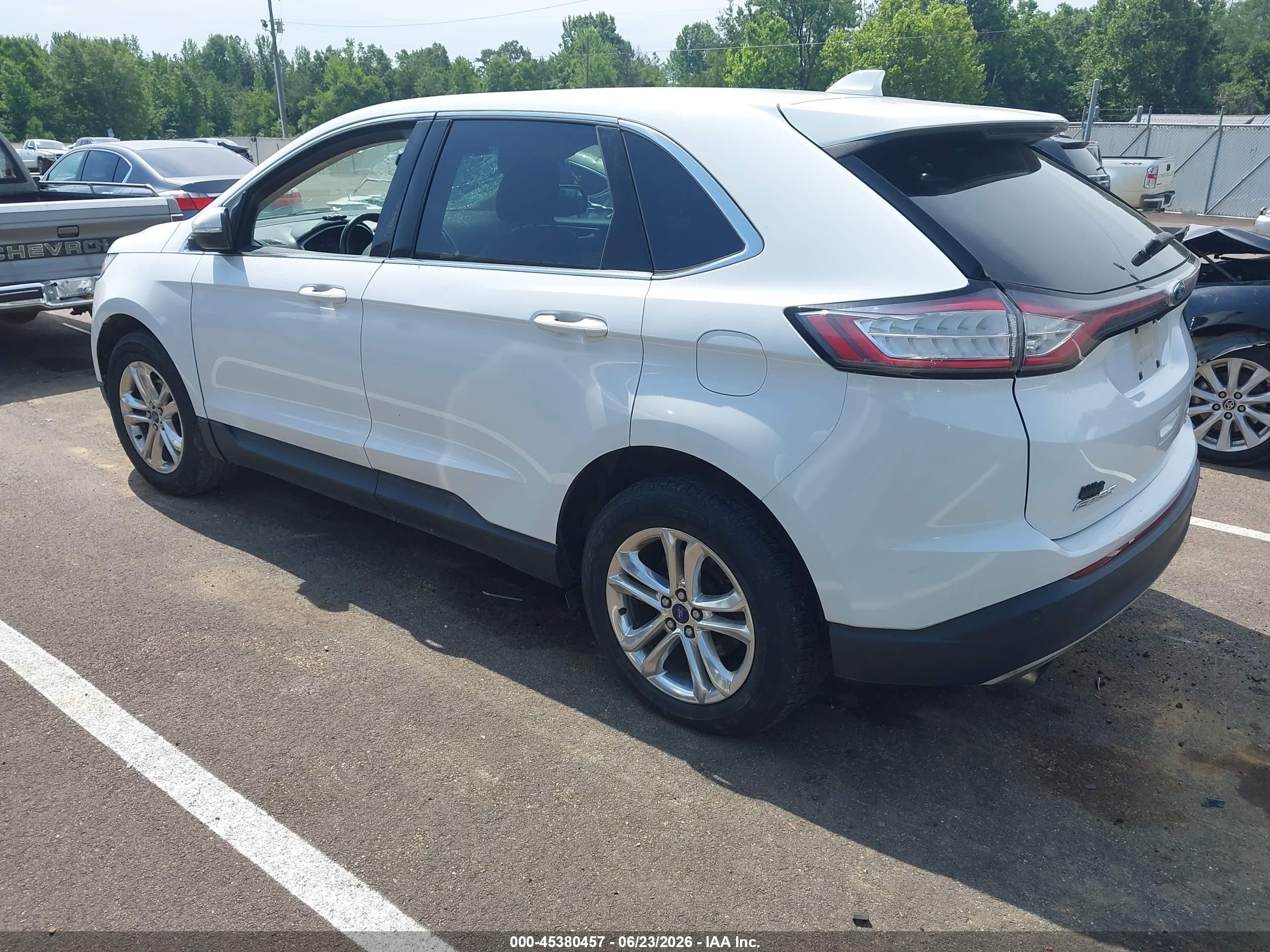 2015 Ford Edge Sel White vin: 2FMTK3J98FBC22231