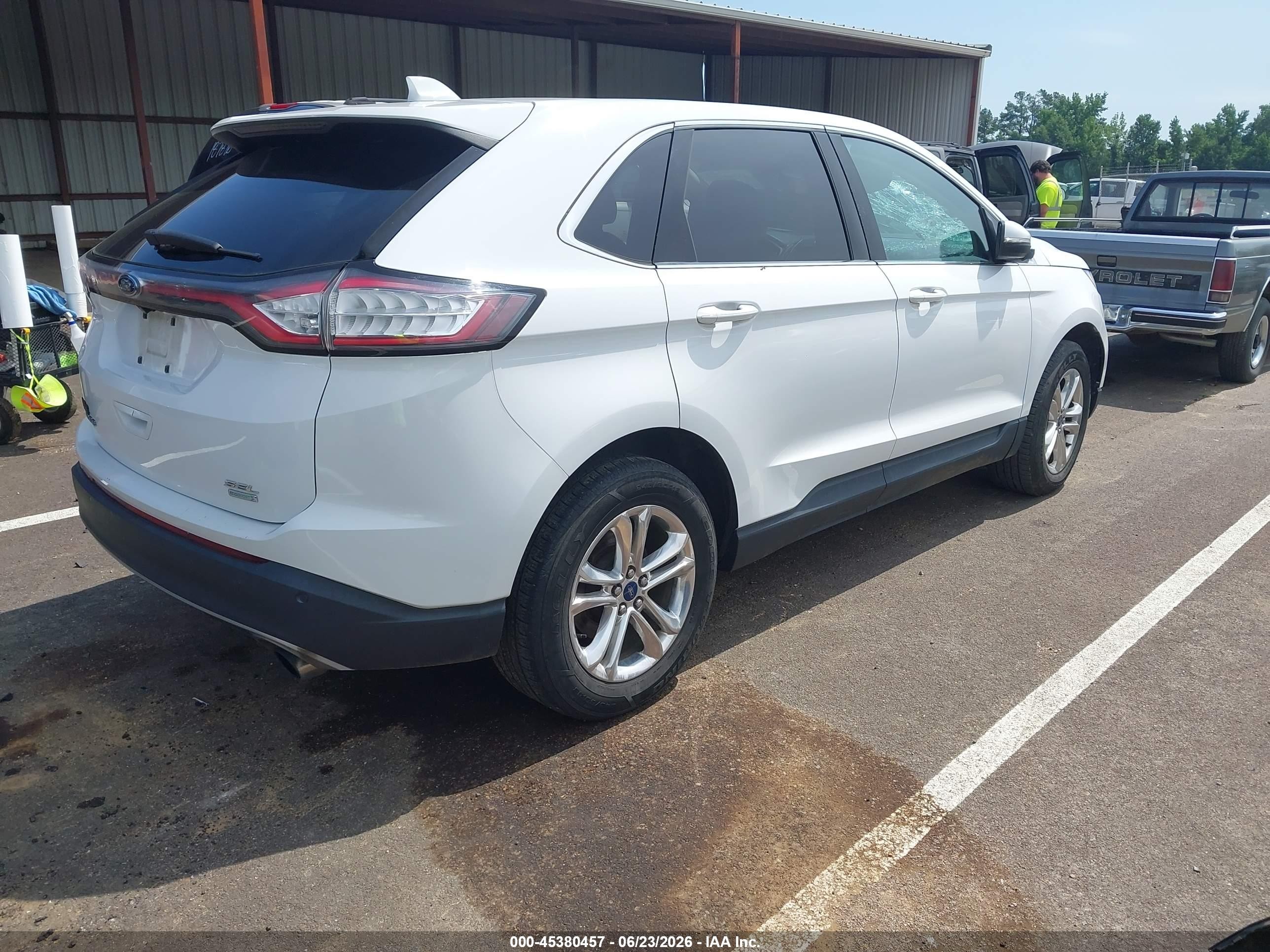 2015 Ford Edge Sel White vin: 2FMTK3J98FBC22231