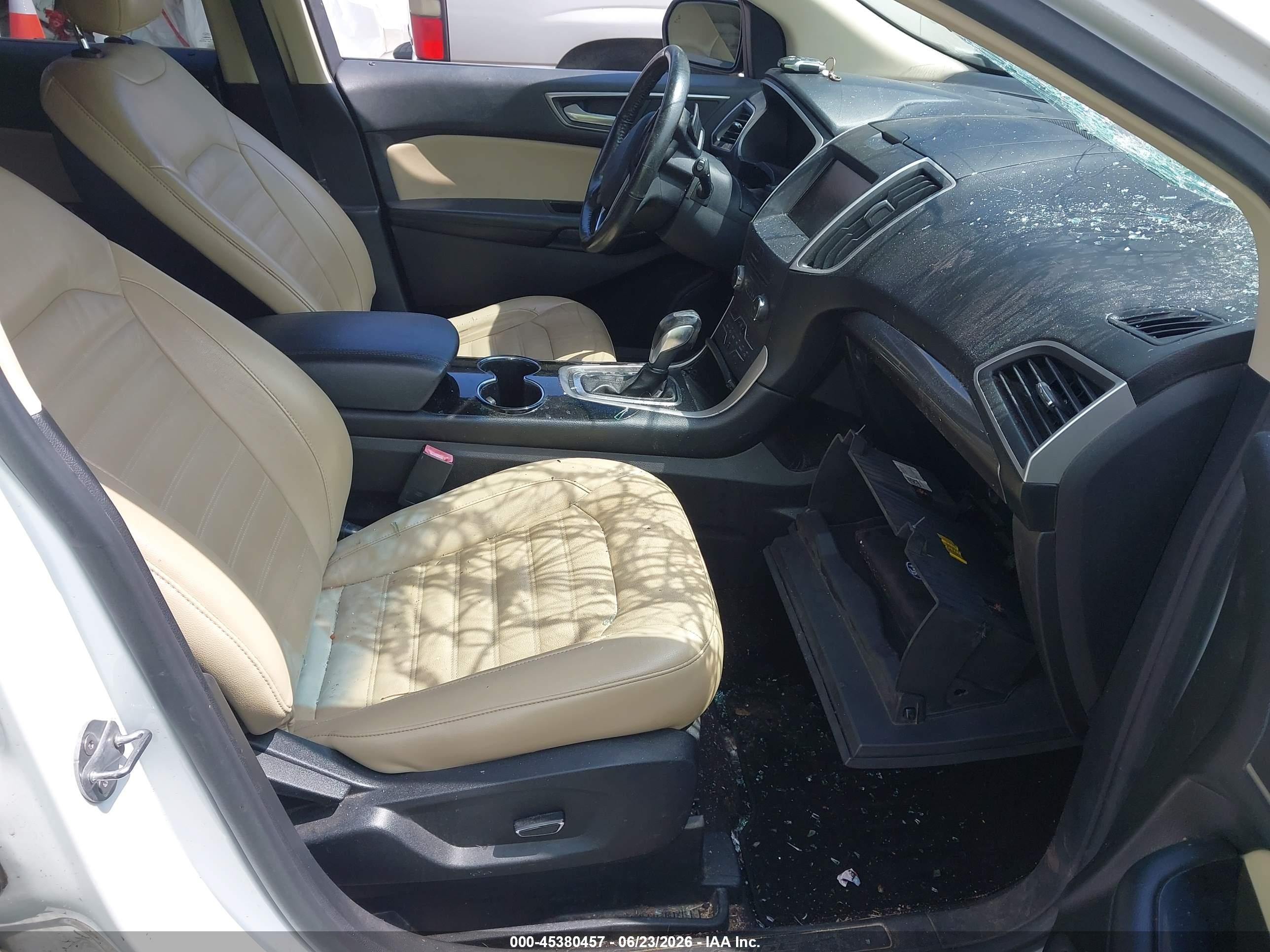 2015 Ford Edge Sel White vin: 2FMTK3J98FBC22231