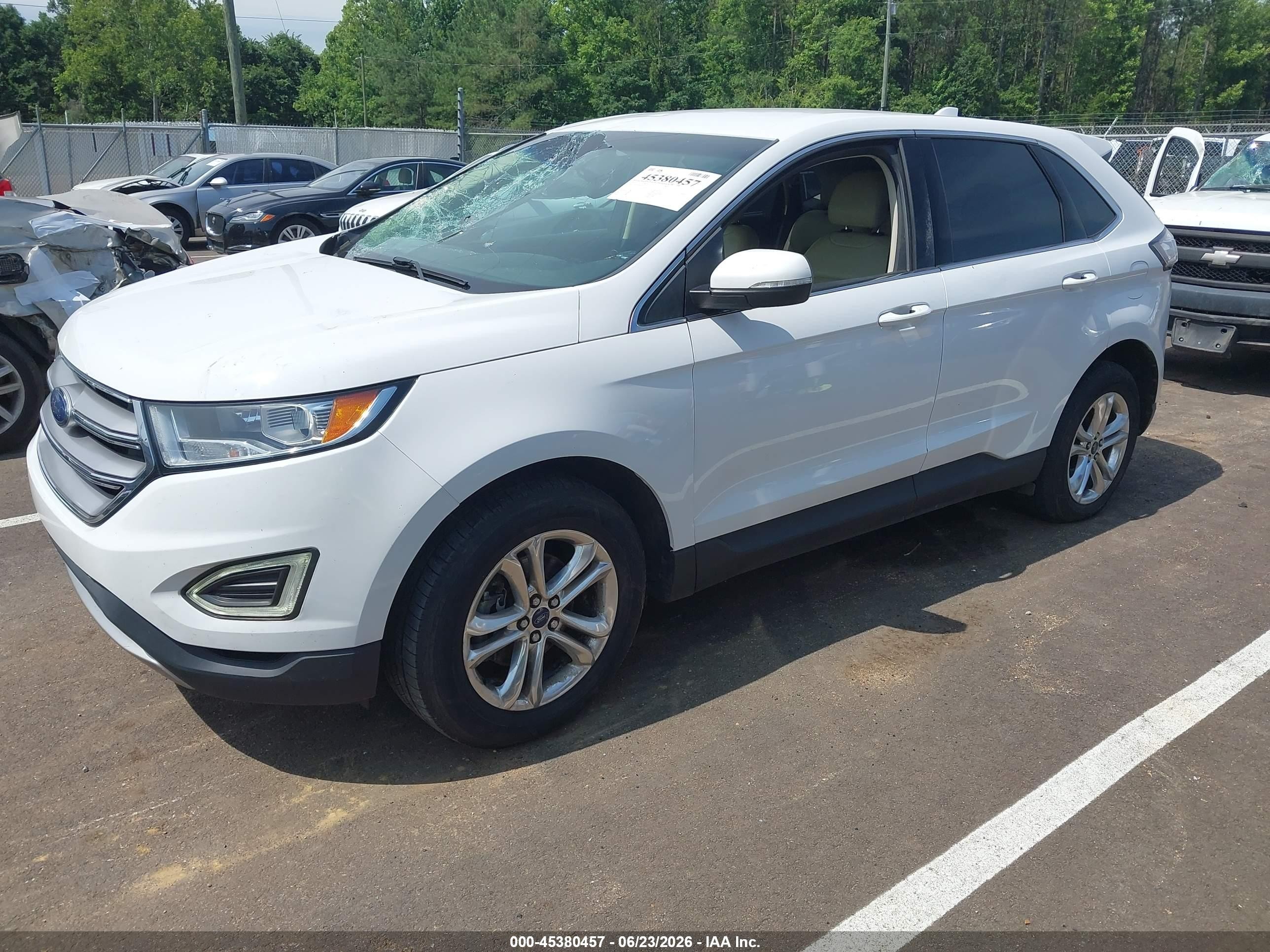 2015 Ford Edge Sel White vin: 2FMTK3J98FBC22231