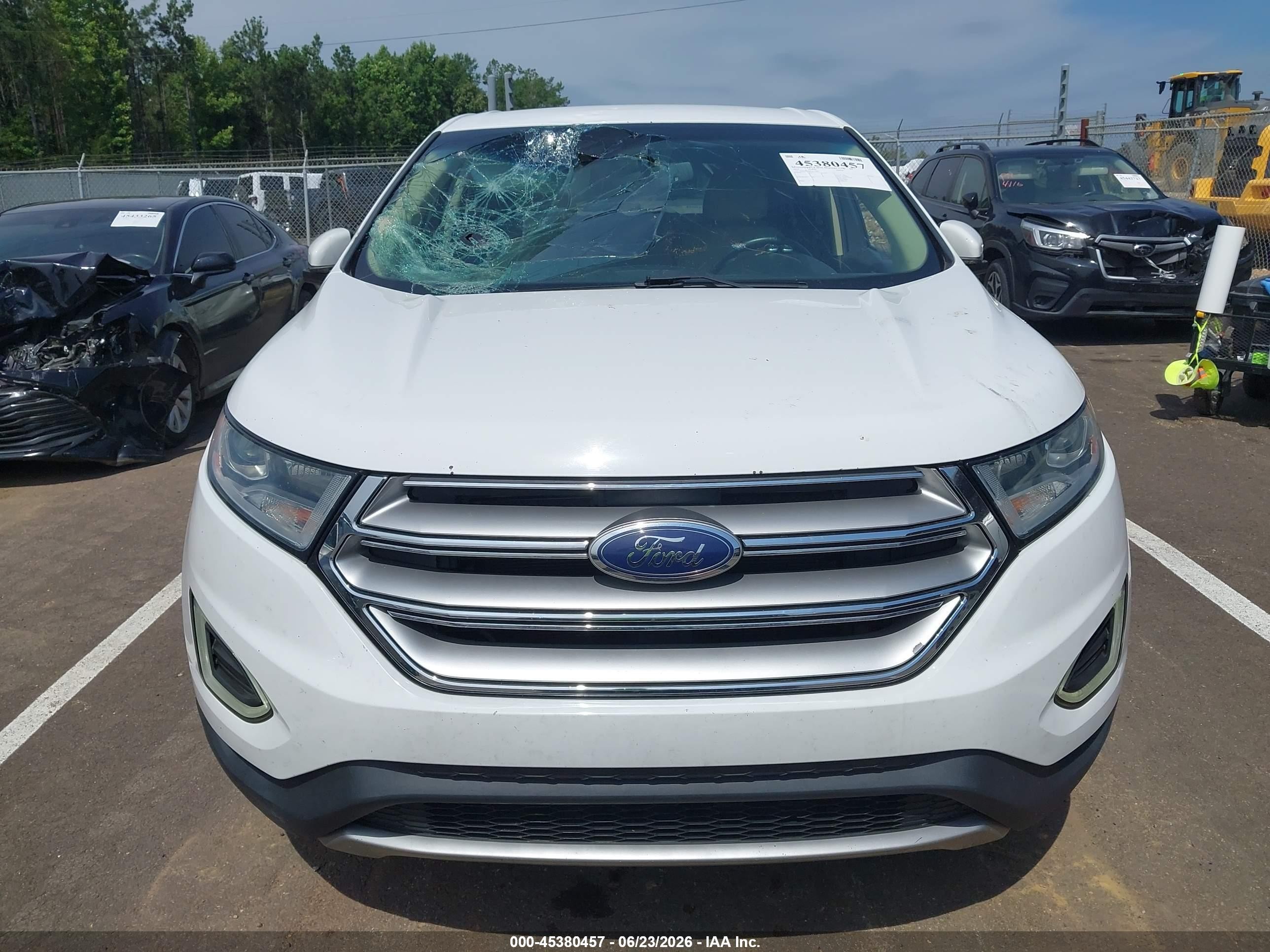 2015 Ford Edge Sel White vin: 2FMTK3J98FBC22231