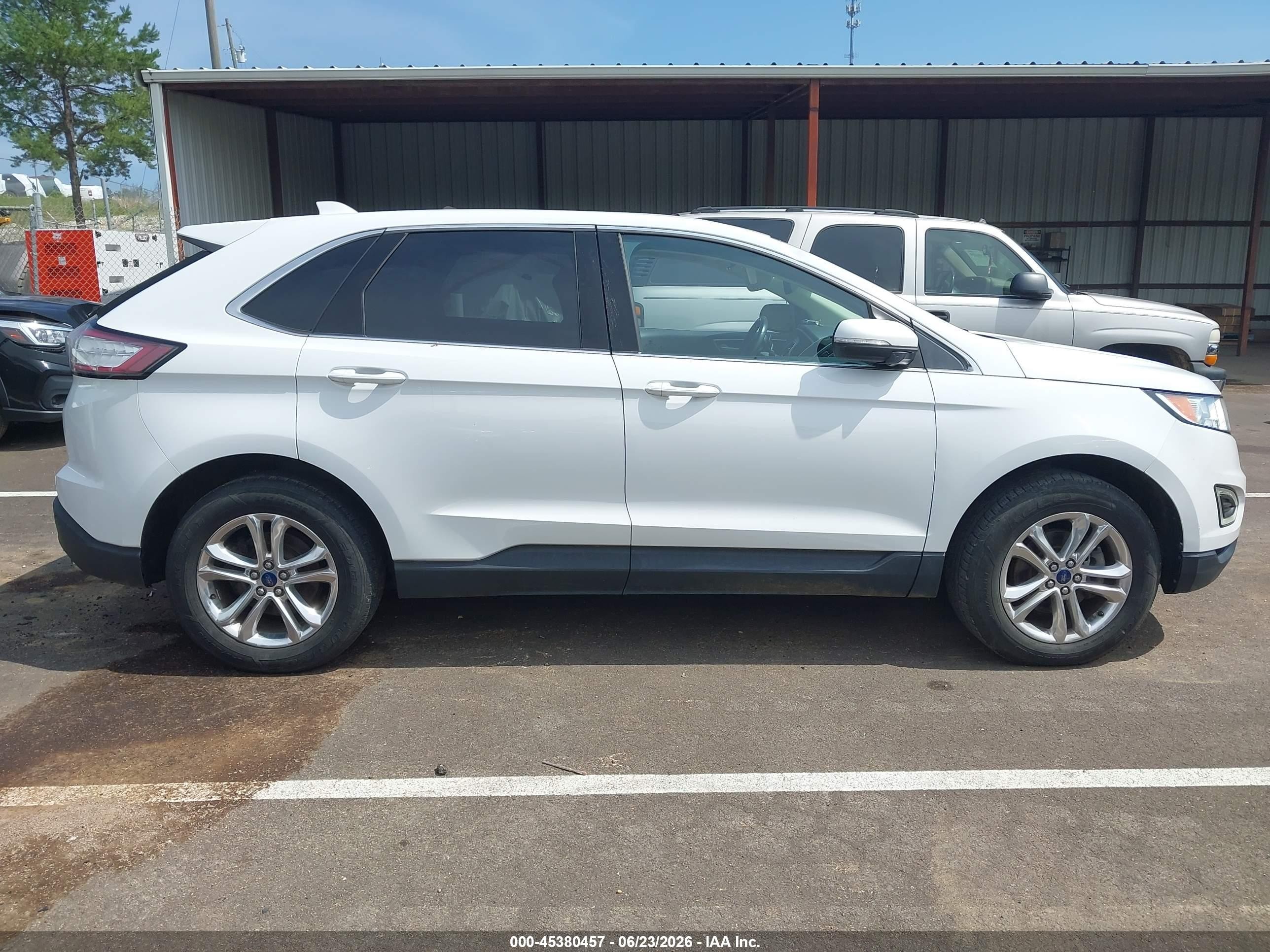 2015 Ford Edge Sel White vin: 2FMTK3J98FBC22231