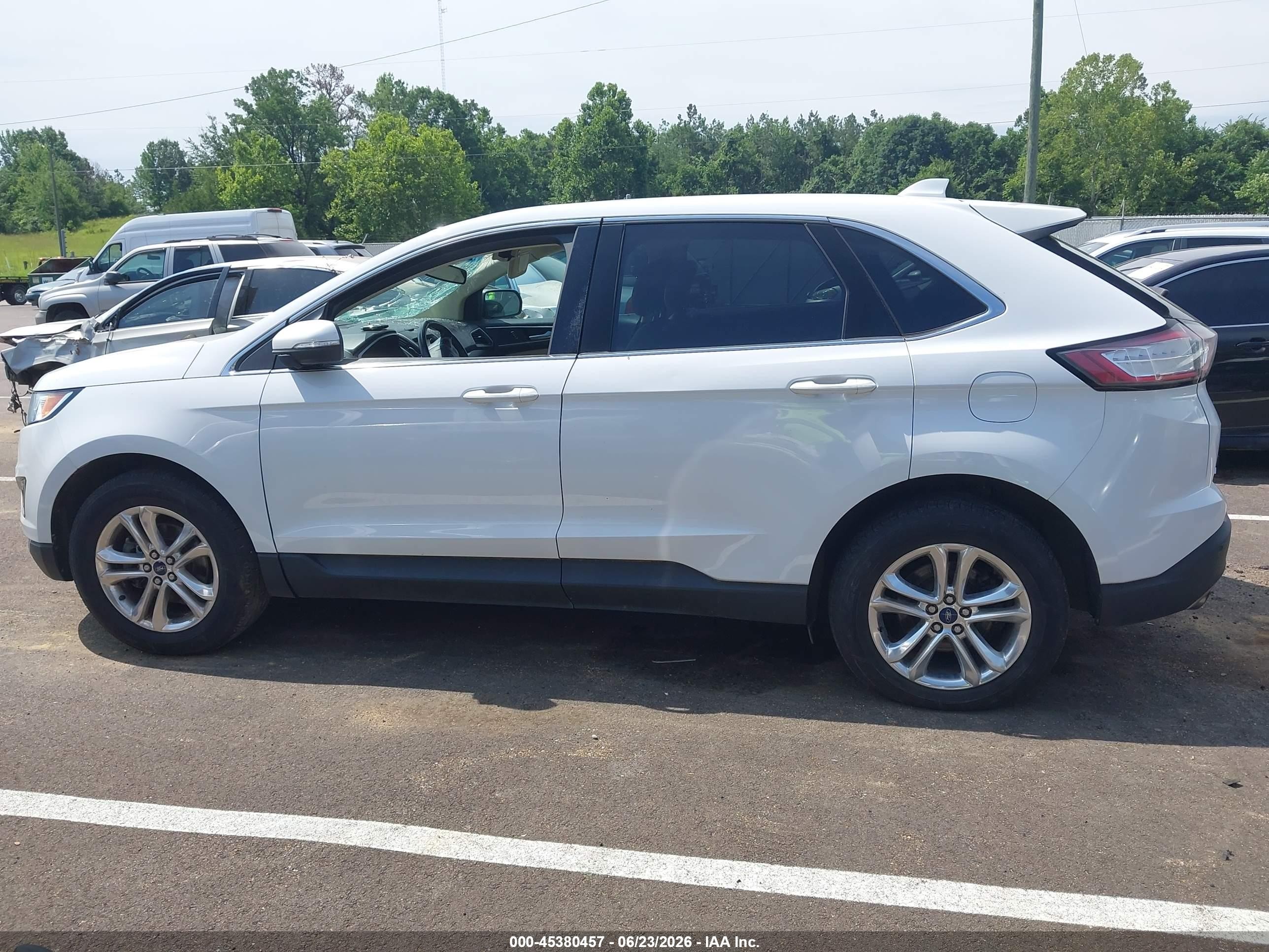 2015 Ford Edge Sel White vin: 2FMTK3J98FBC22231