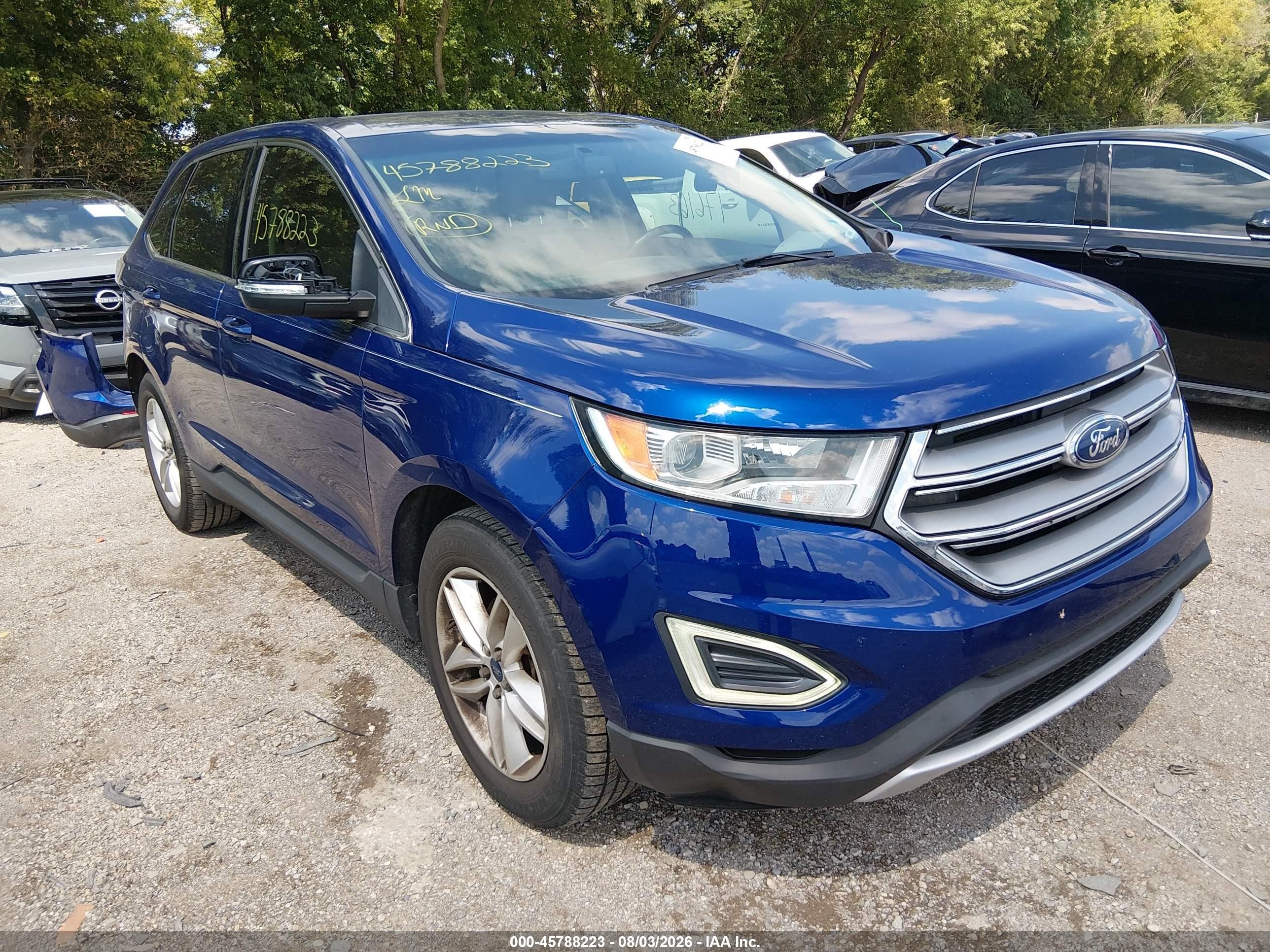 2015 Ford Edge Sel Blue vin: 2FMTK3J99FBB08058