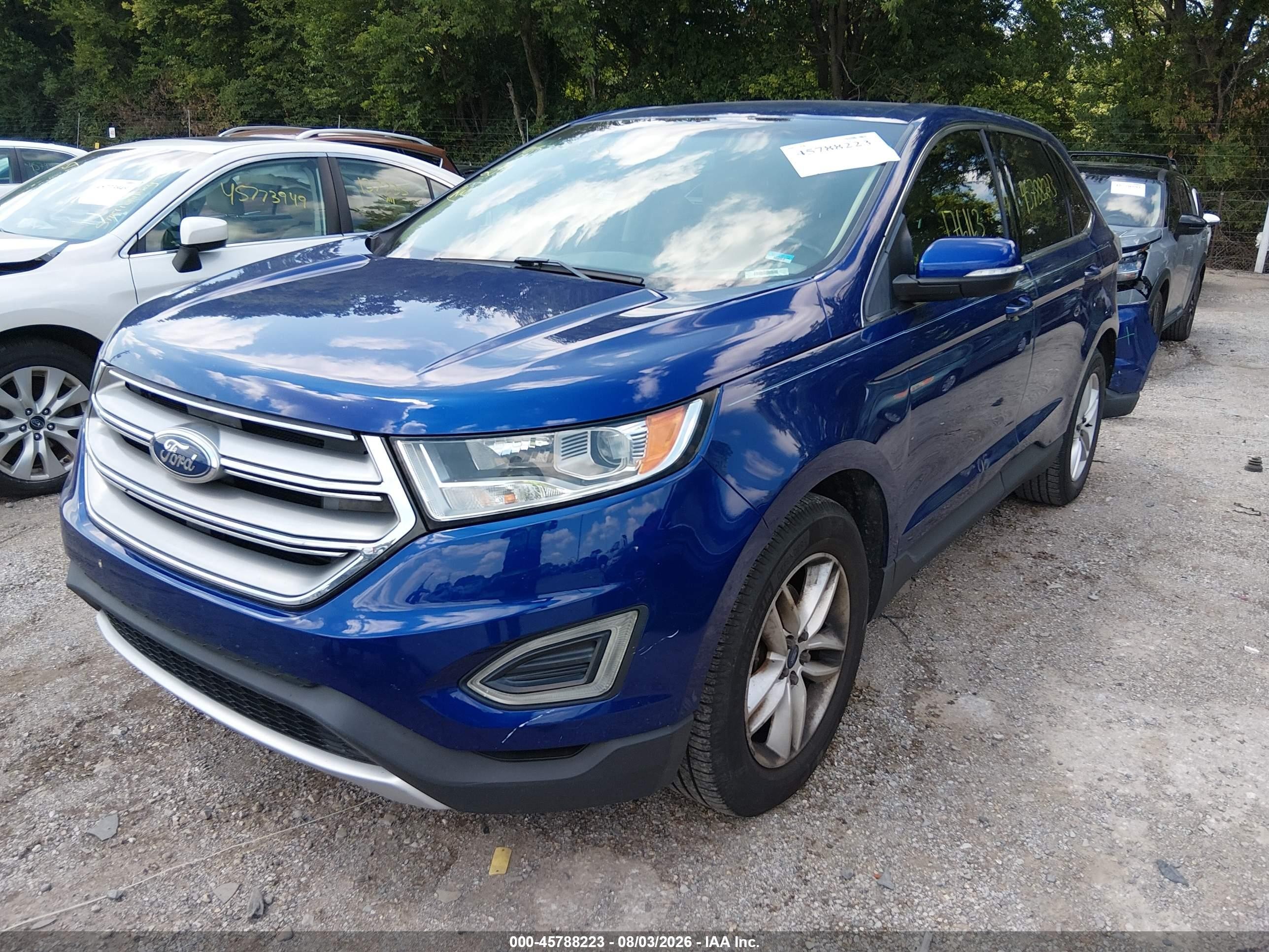 2015 Ford Edge Sel Blue vin: 2FMTK3J99FBB08058