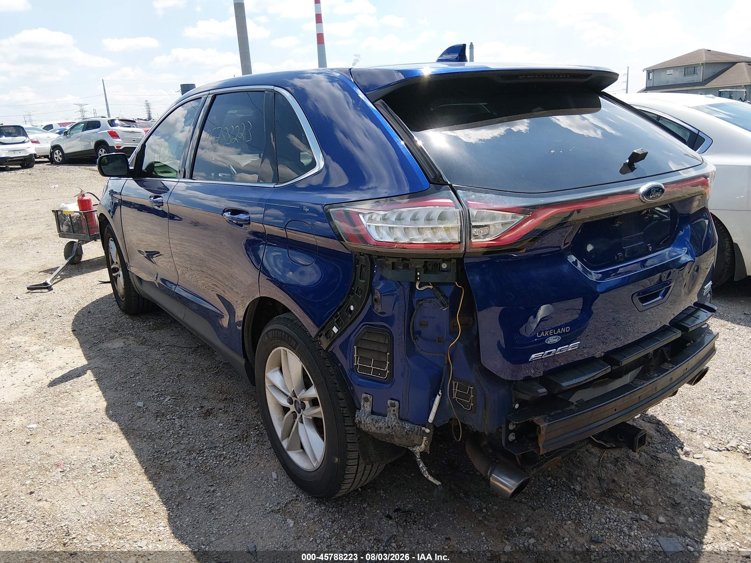 2015 Ford Edge Sel Blue vin: 2FMTK3J99FBB08058