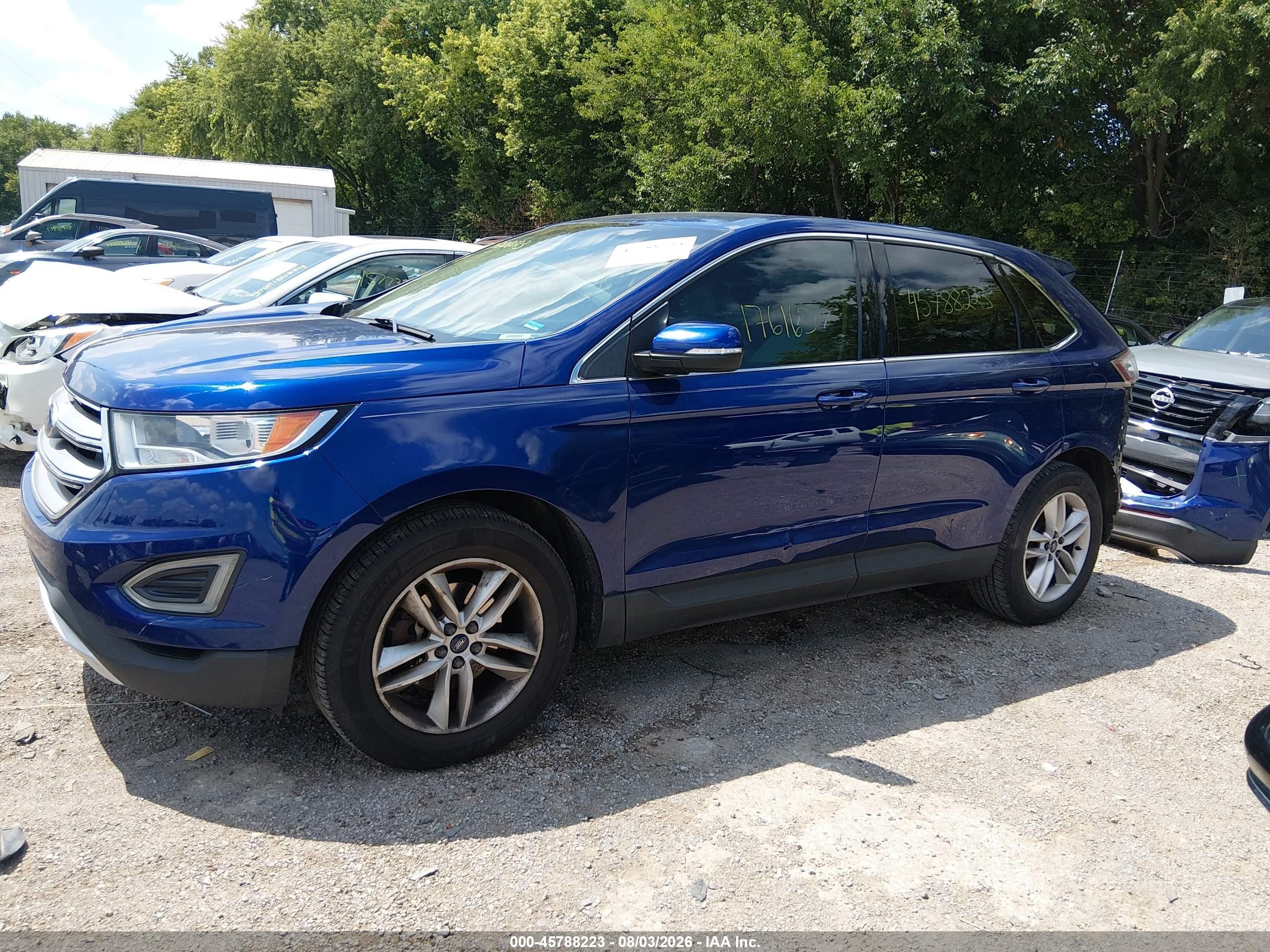 2015 Ford Edge Sel Blue vin: 2FMTK3J99FBB08058