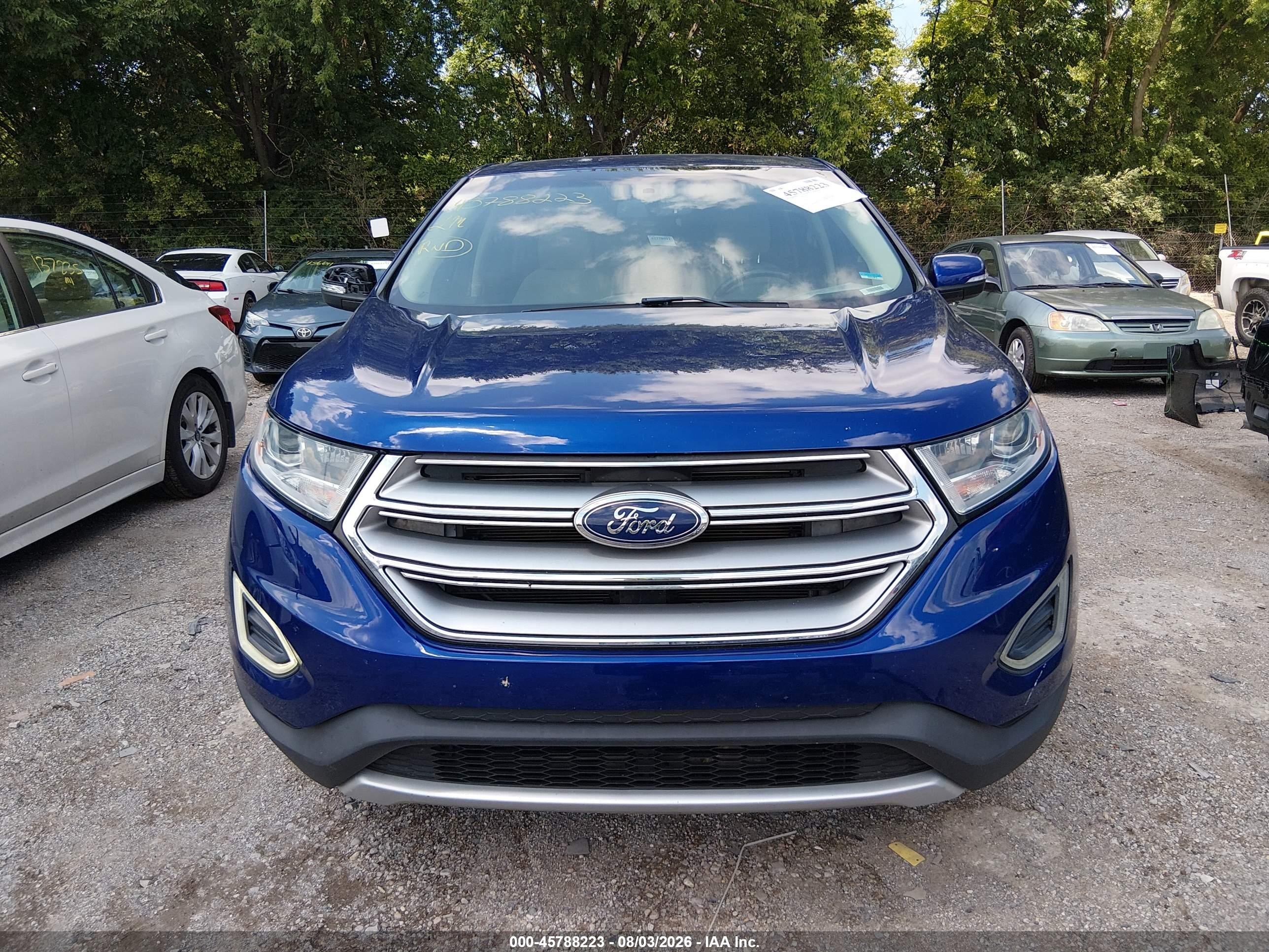 2015 Ford Edge Sel Blue vin: 2FMTK3J99FBB08058