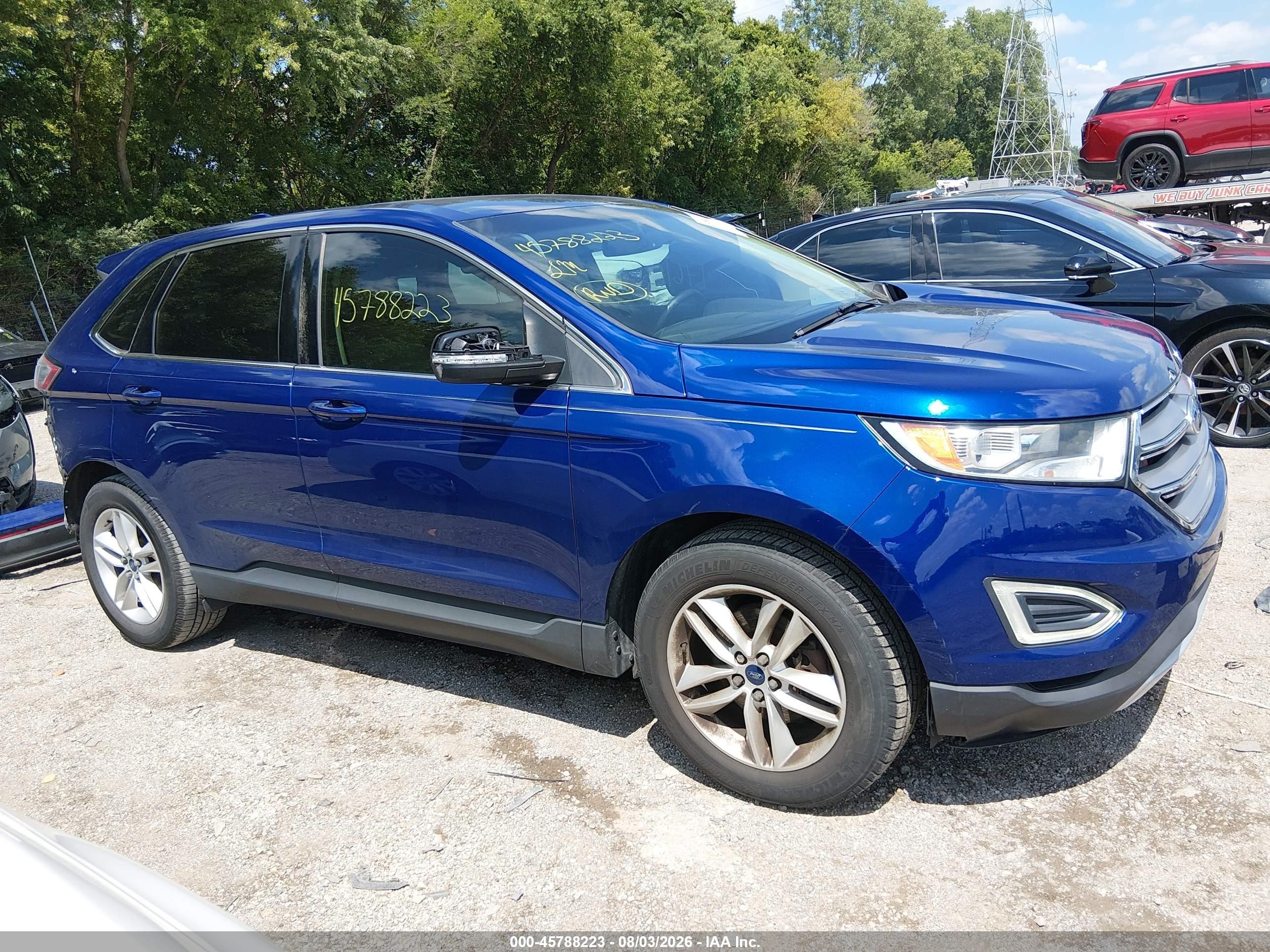 2015 Ford Edge Sel Blue vin: 2FMTK3J99FBB08058
