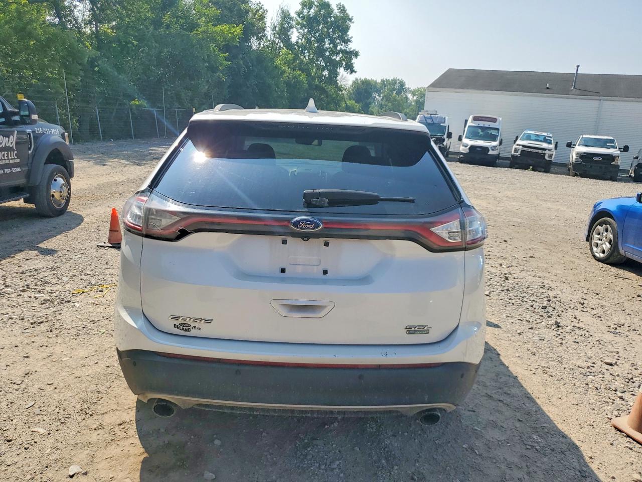 2015 Ford Edge Sel White vin: 2FMTK3J99FBB19657